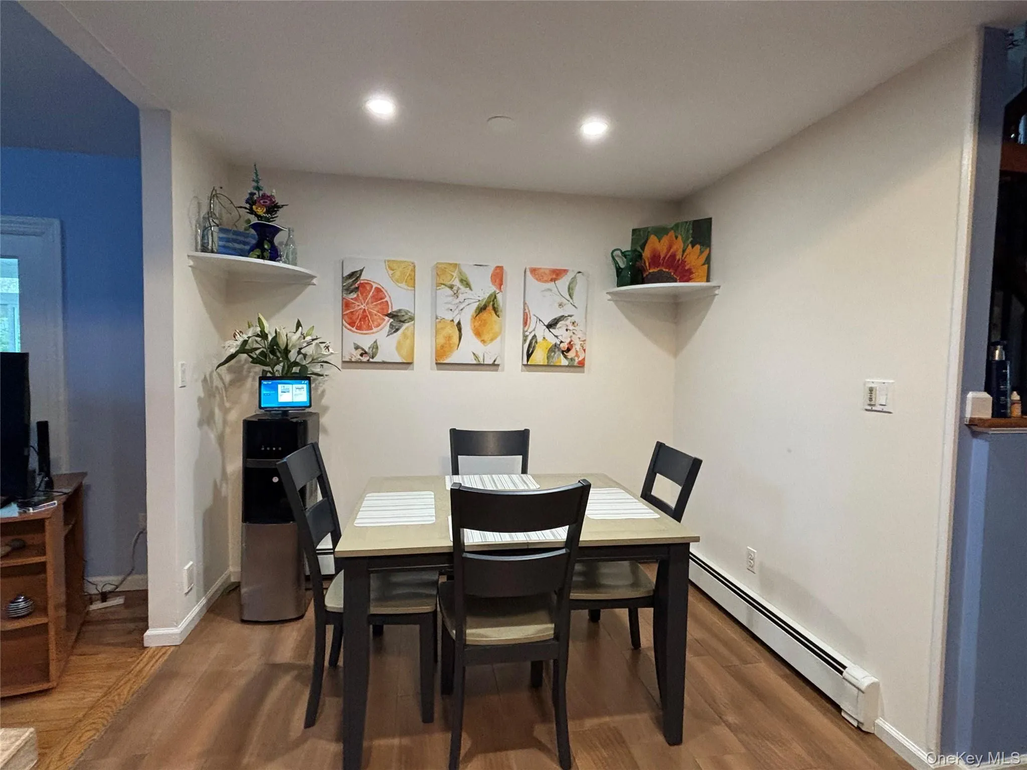 Dining area featuring recessed lighting and tile flooring Dining area featuring recessed lighting and tile flooring