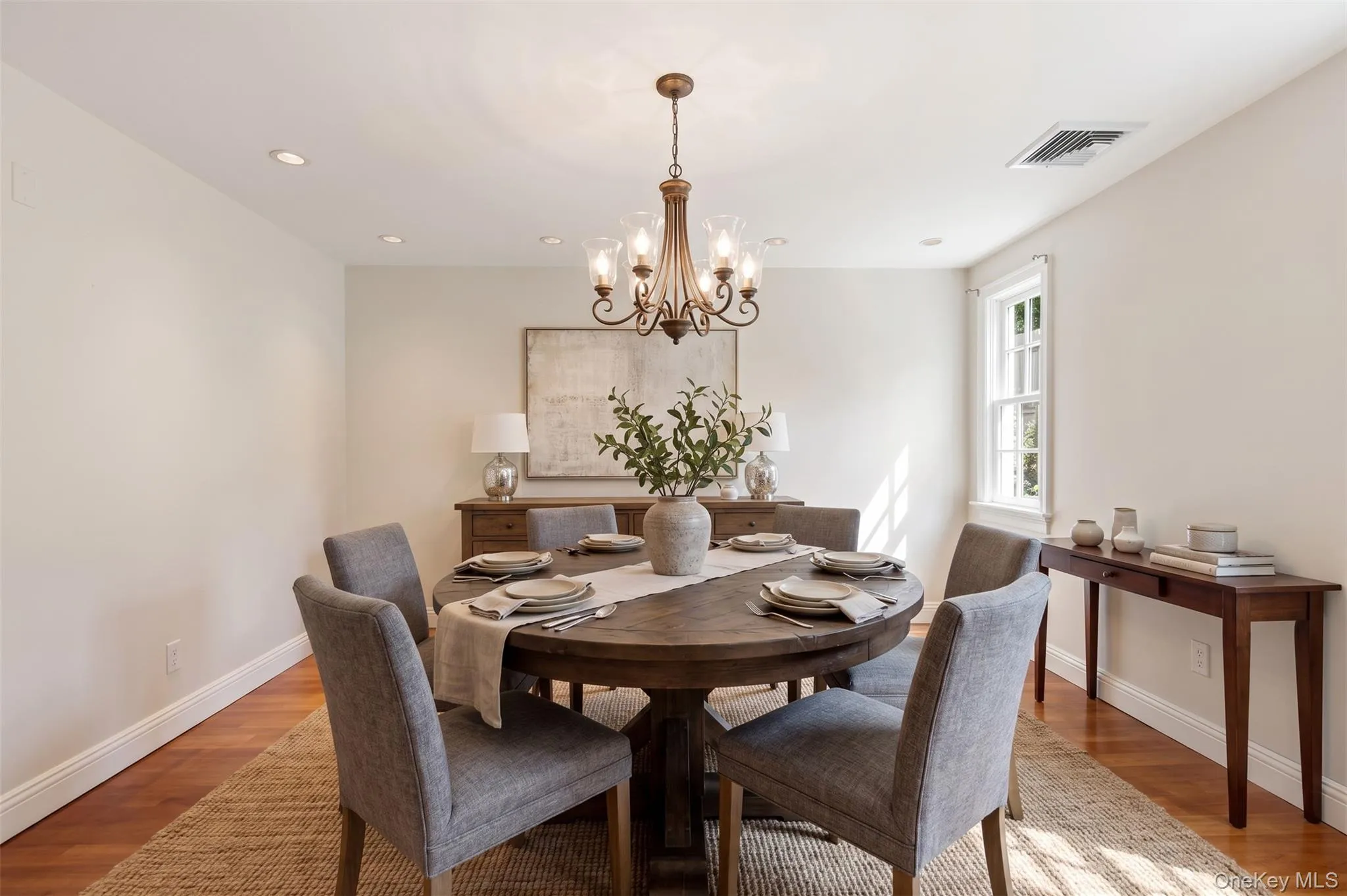 Staged dining area Staged dining area