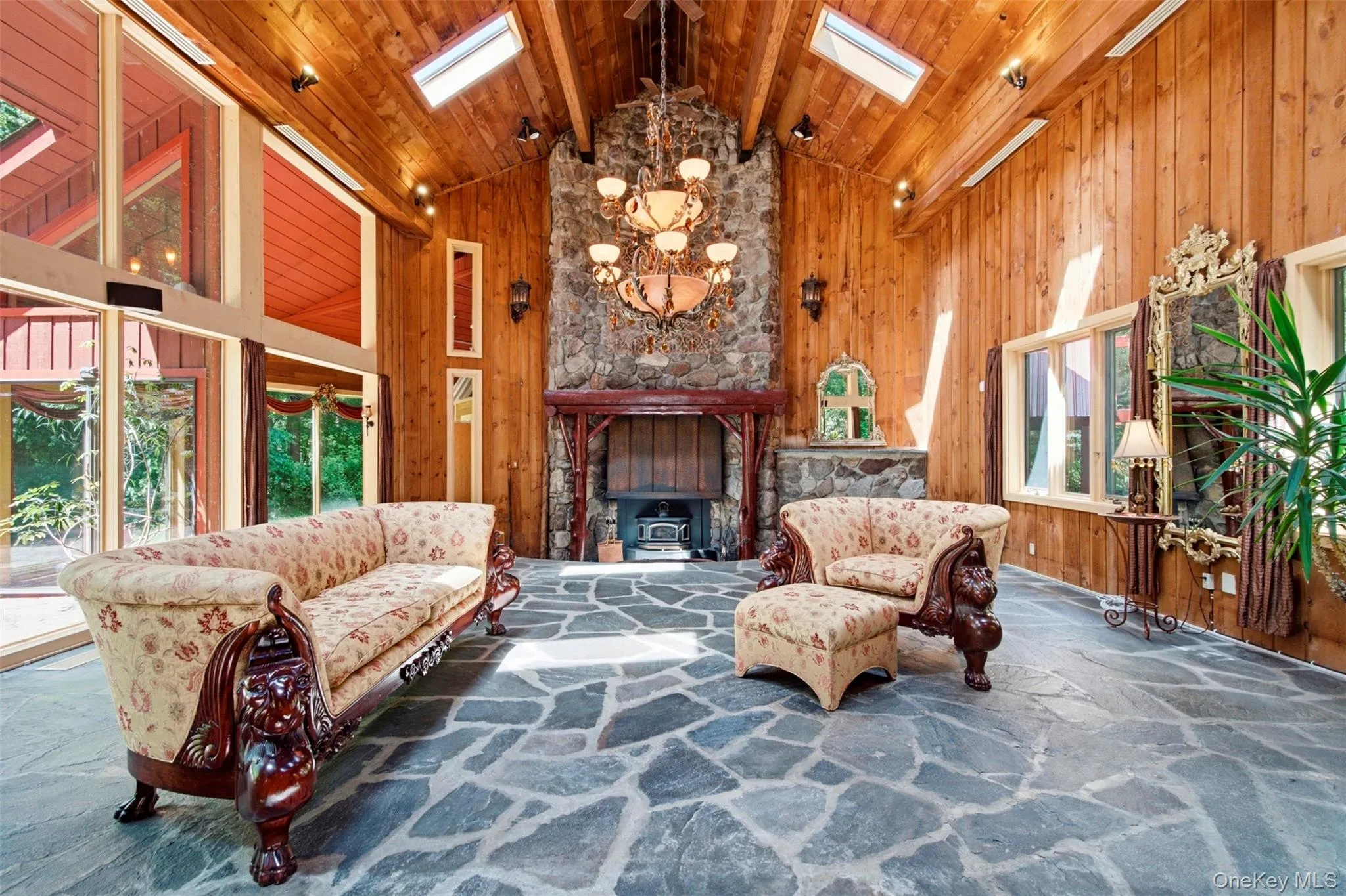 Gerat Room & 2-Story Fieldstone Fireplace Gerat Room & 2-Story Fieldstone Fireplace