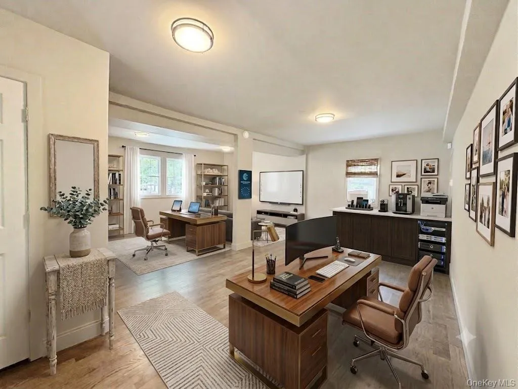 Flex Room: The same room is virtually staged as a business office or home office Flex Room: The same room is virtually staged as a business office or home office