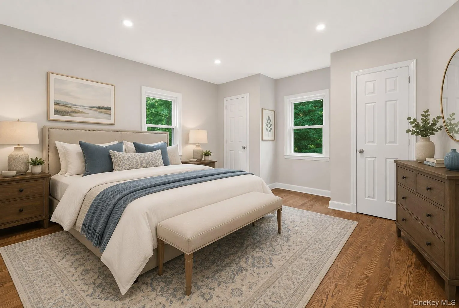 First Floor Primary Bedroom. AI generated staging First Floor Primary Bedroom. AI generated staging