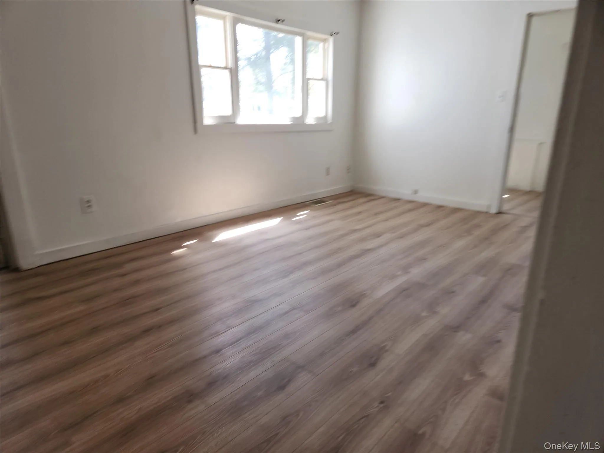 Living room with laminate wood finished floors Living room with laminate wood finished floors