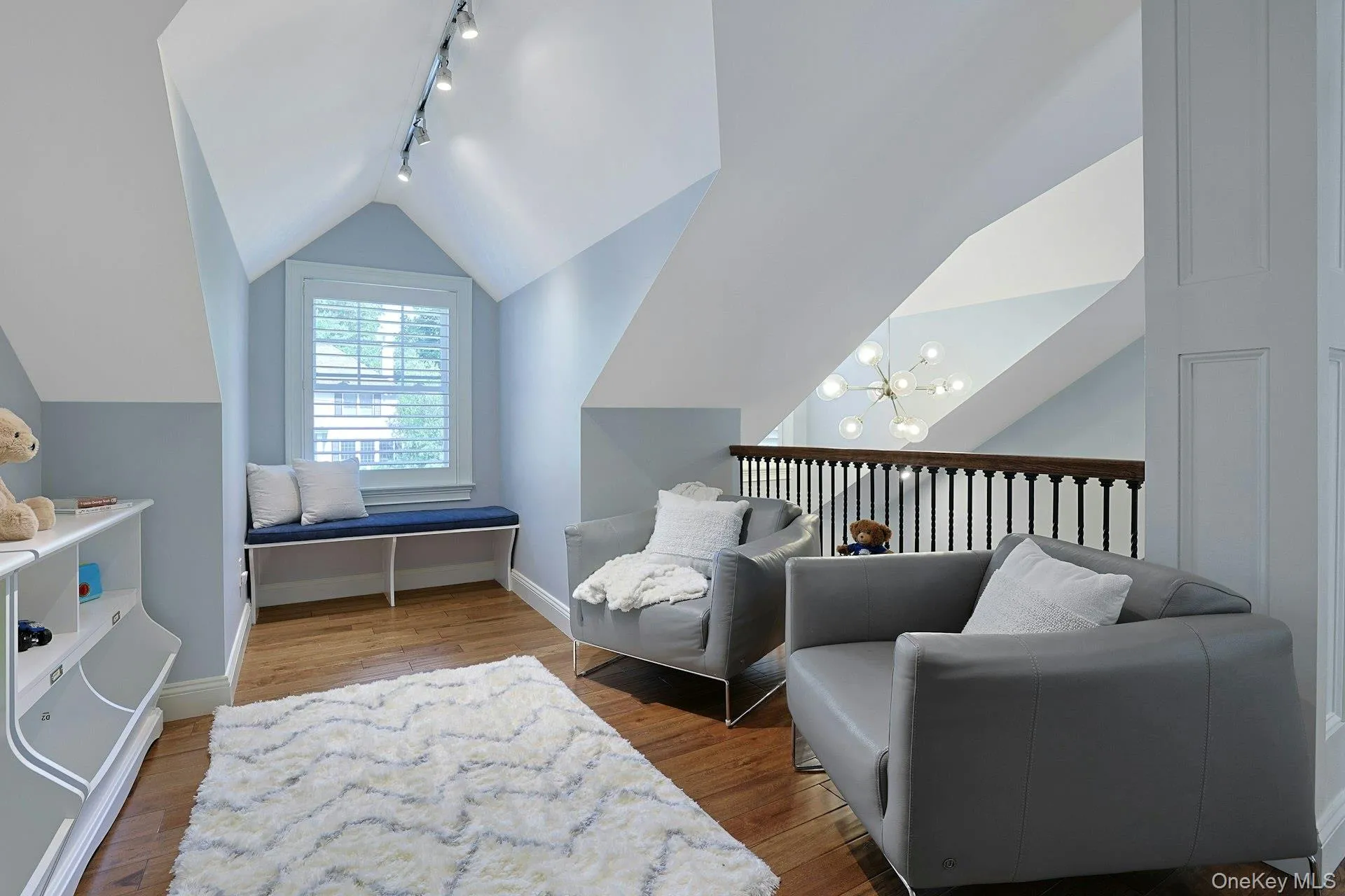 Spacious upper landing offers the perfect spot for a play area, reading nook, or work-from-home space. Spacious upper landing offers the perfect spot for a play area, reading nook, or work-from-home space.