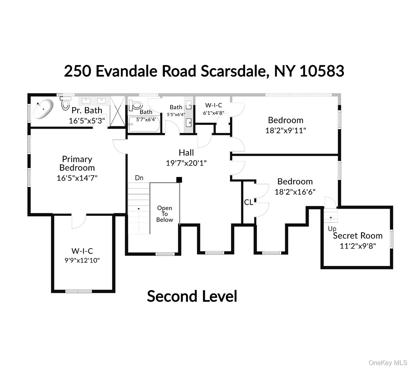 Second level floor plan. Second level floor plan.