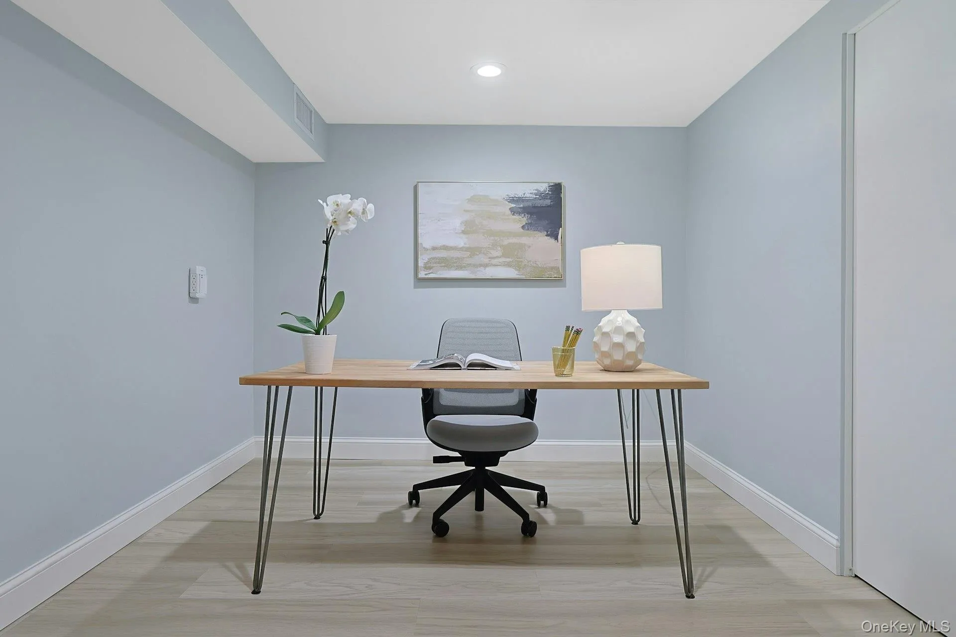 Private lower-level office provides a quiet retreat for working from home or studying. Private lower-level office provides a quiet retreat for working from home or studying.