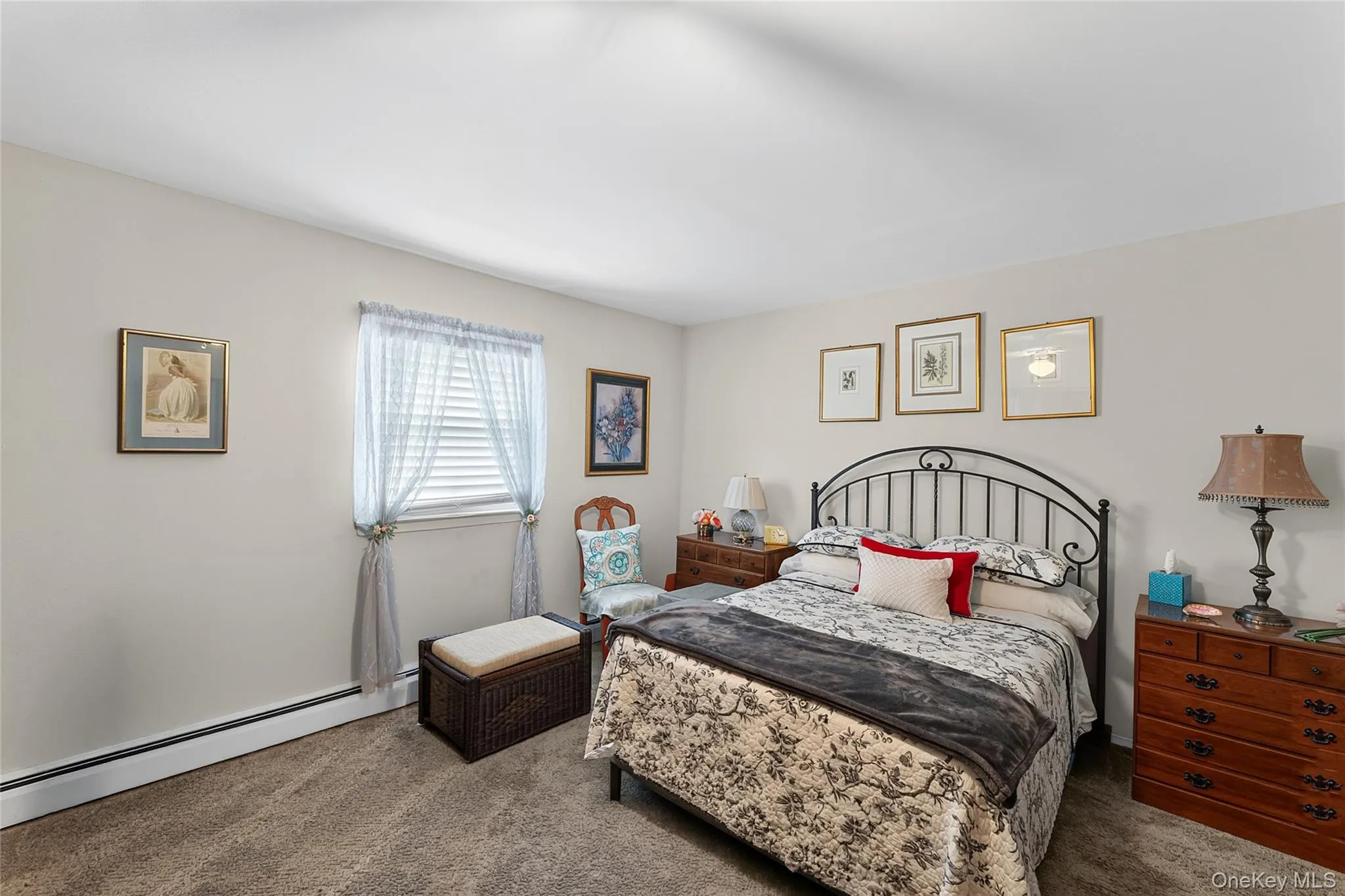 Neutral-toned walls complement the carpeted flooring Neutral-toned walls complement the carpeted flooring