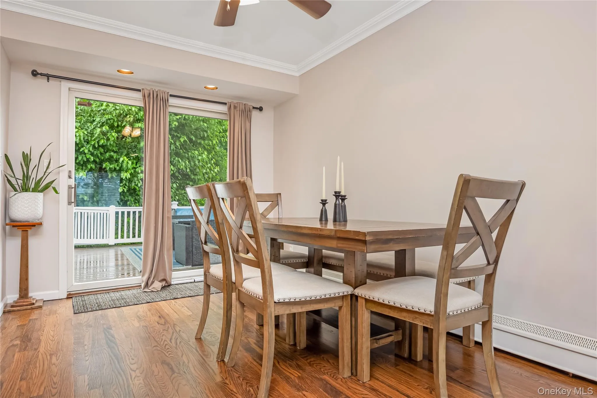 Dining room with sliders to the yard Dining room with sliders to the yard