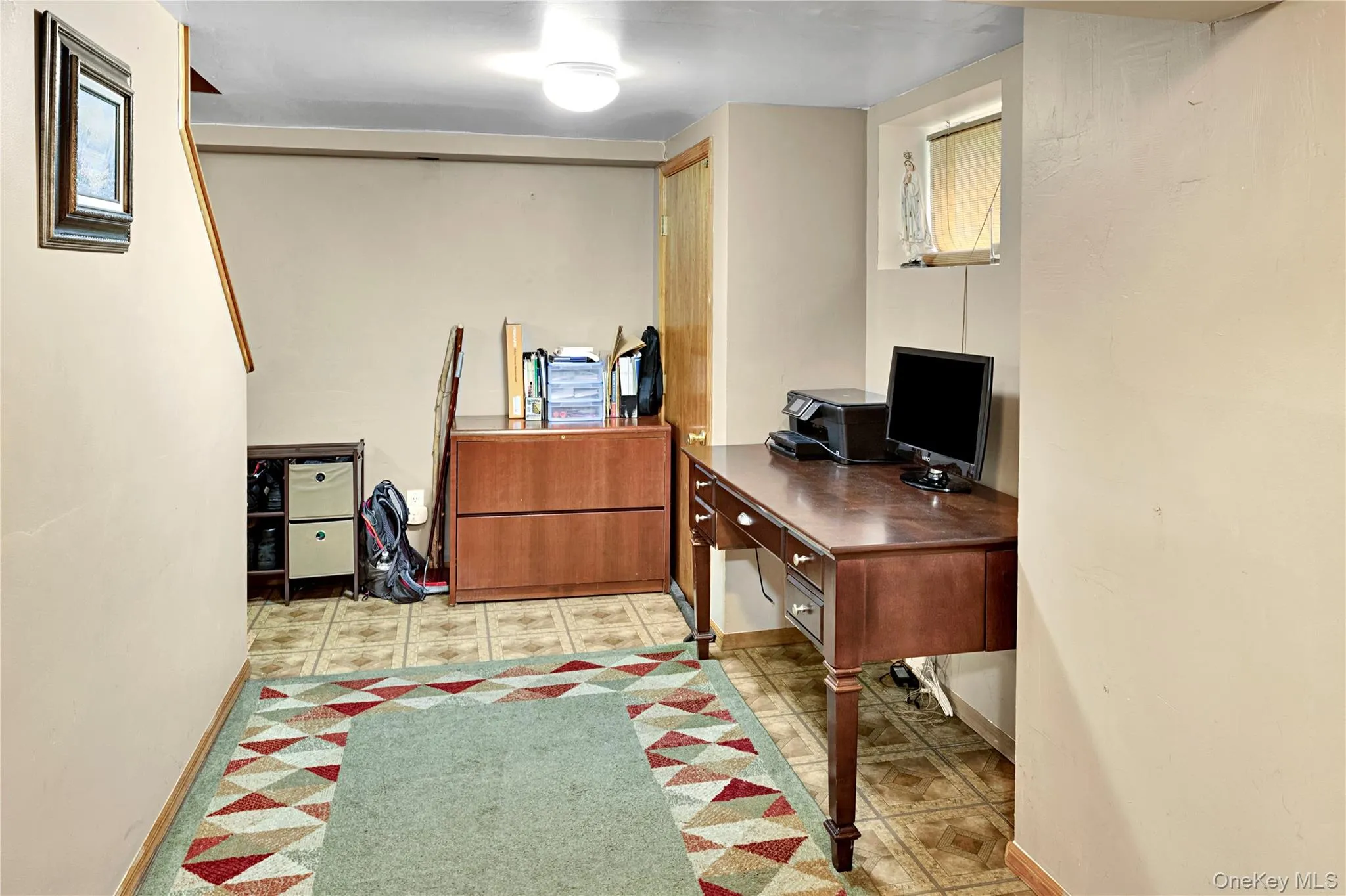Flexible finished basement space. Flexible finished basement space.