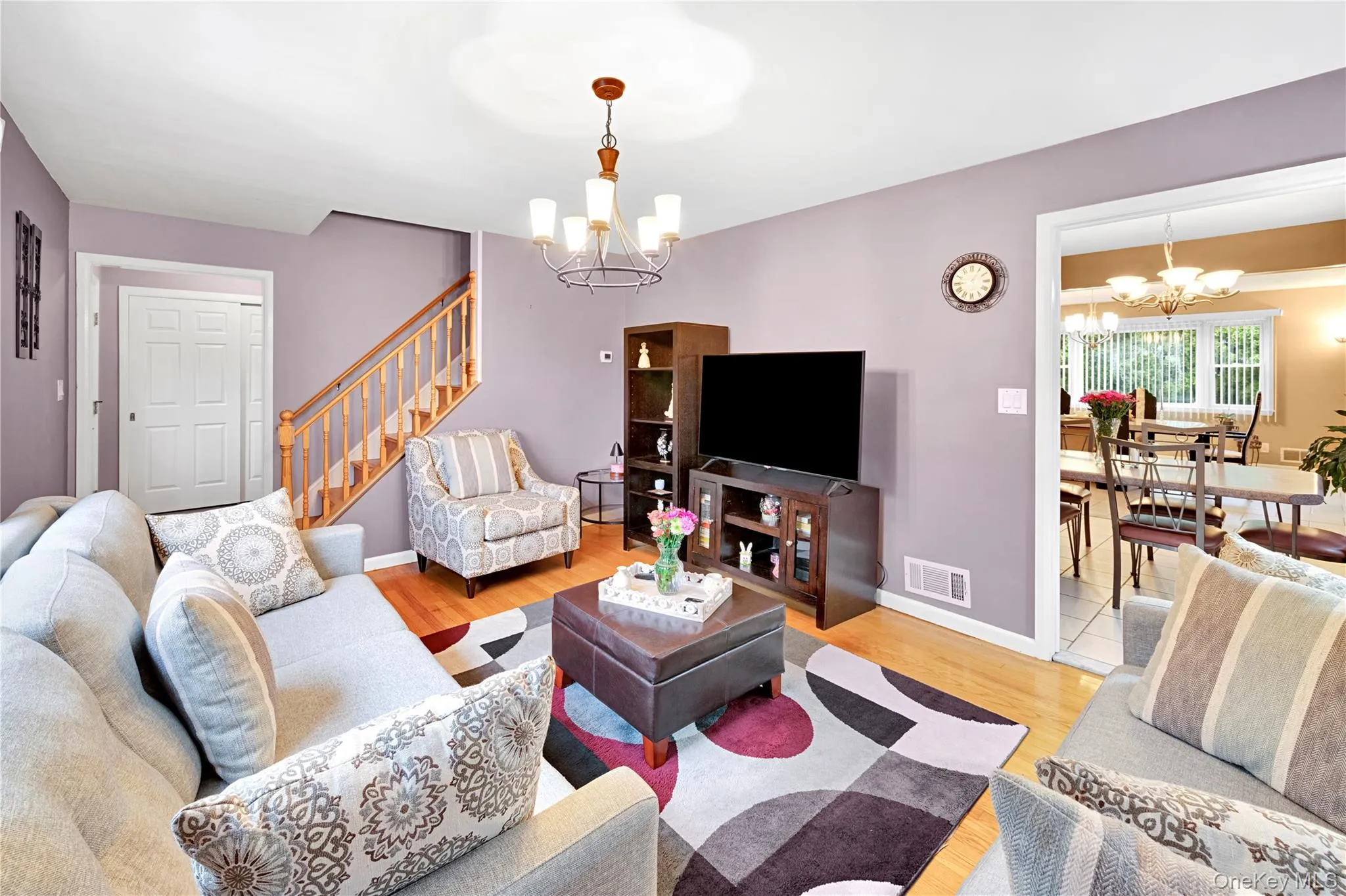 View of the living room towards the dining area. View of the living room towards the dining area.