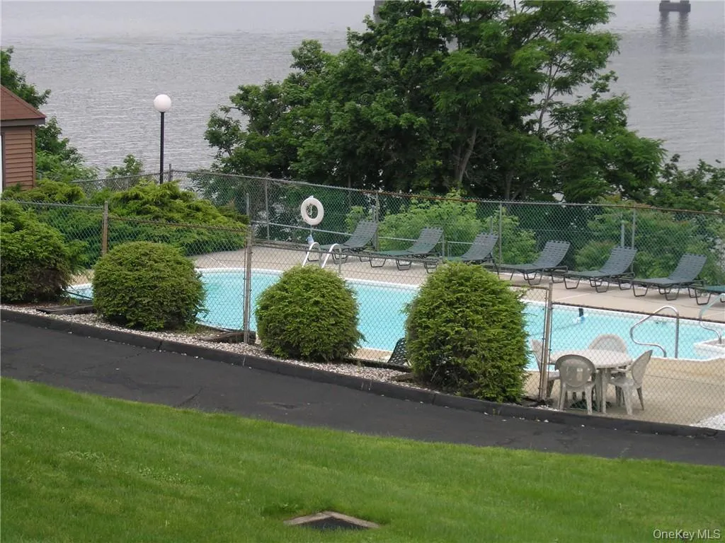 View of the pool and the river. View of the pool and the river.