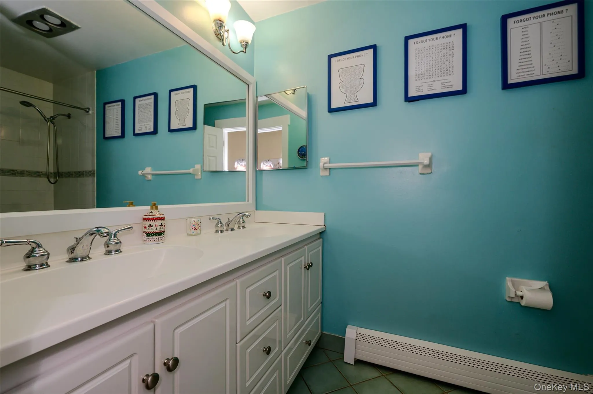 Hall bath with a tub/shower. Hall bath with a tub/shower.
