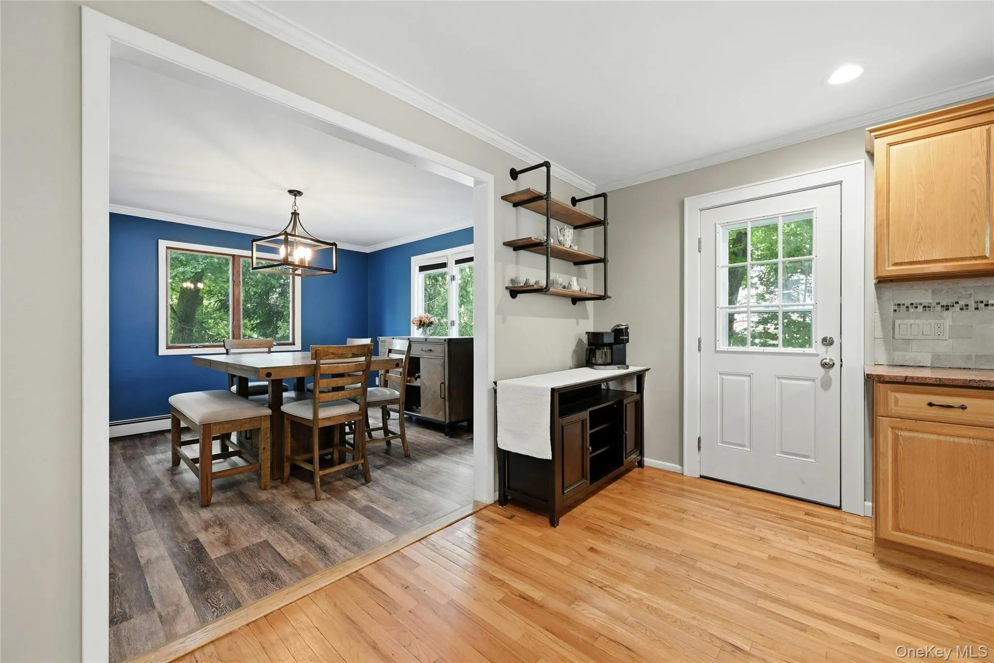 Kitchen with Access to the Deck. Coffee Station and open shelving. Kitchen with Access to the Deck. Coffee Station and open shelving.