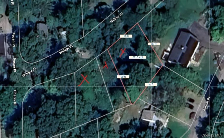 Showing all three lots with an X And the Dimension of 1 of the lots Showing all three lots with an X And the Dimension of 1 of the lots