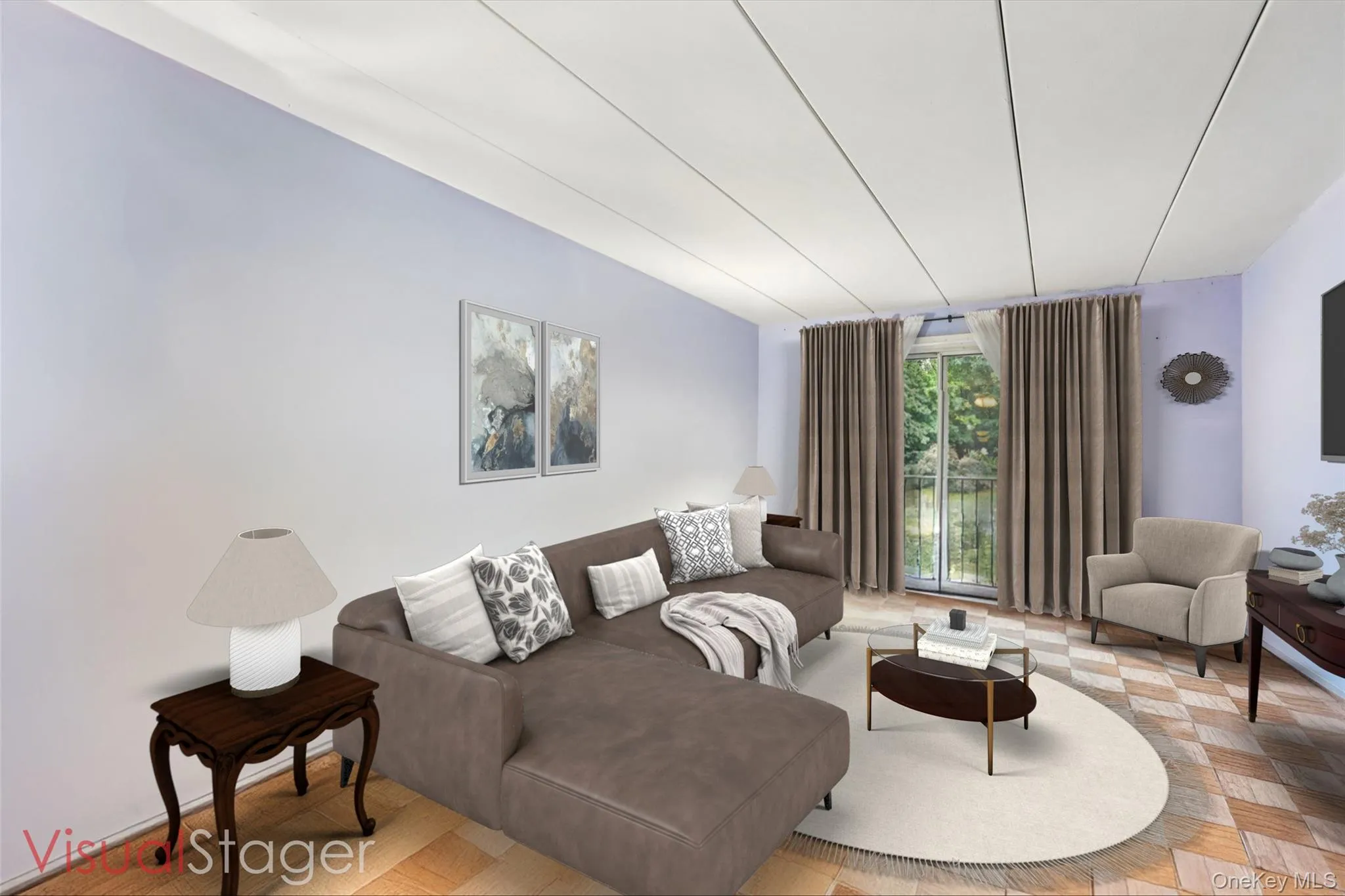 Image is virtually cleared and staged to show the space the apartment has Image is virtually cleared and staged to show the space the apartment has