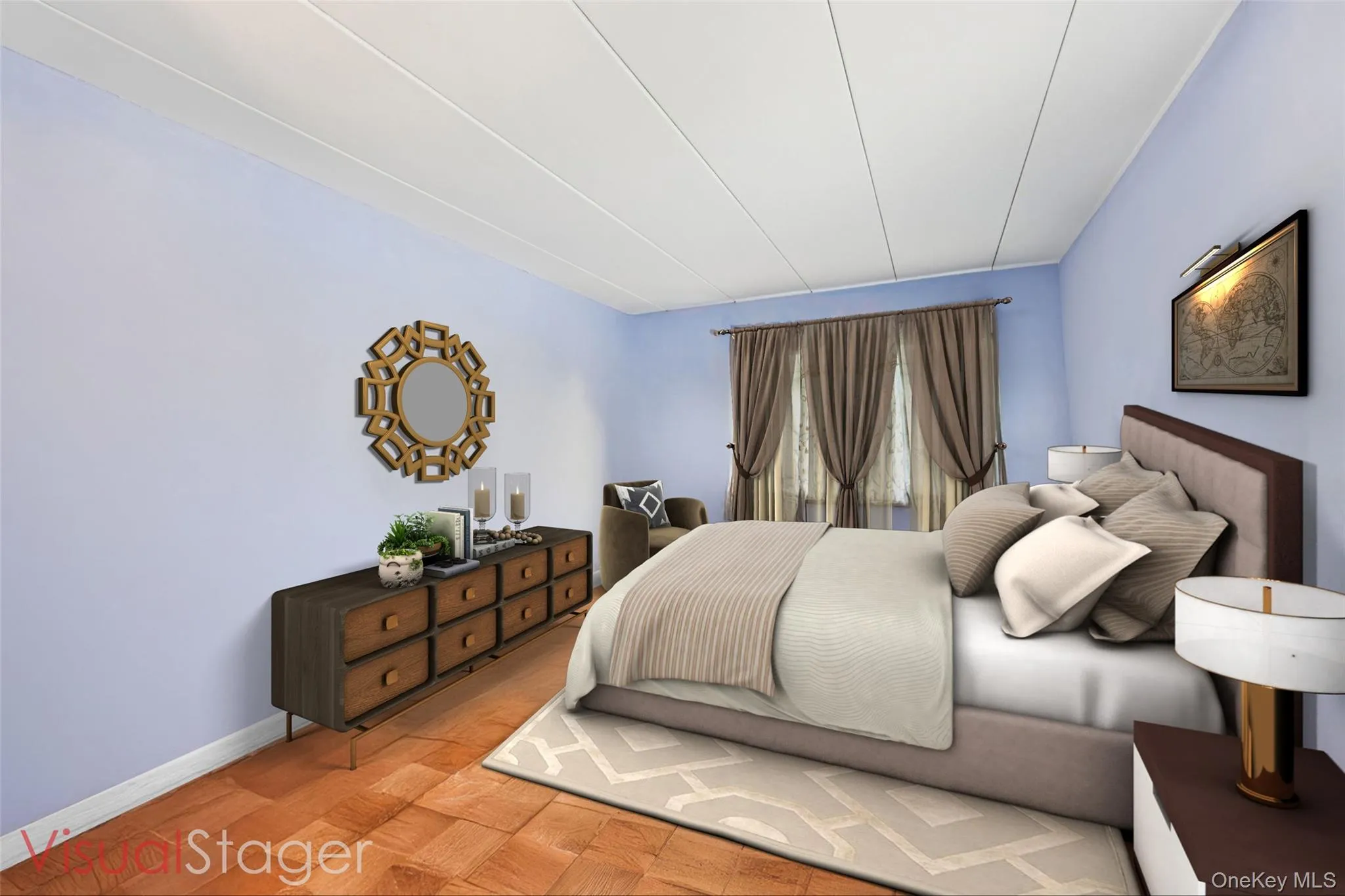 Image is virtually cleared and staged to show the space the apartment has Image is virtually cleared and staged to show the space the apartment has