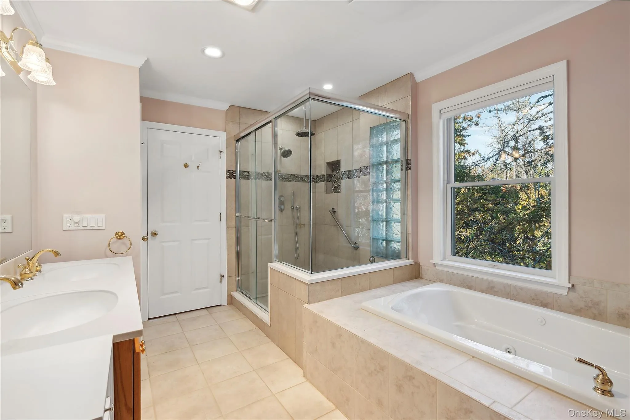 Primary bath's soaking tub, large shower Primary bath's soaking tub, large shower