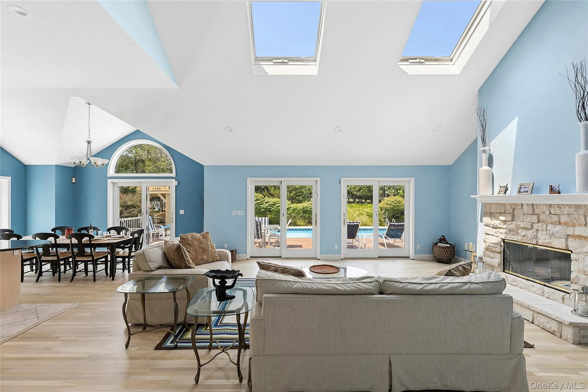 Great room overlooking pool area Great room overlooking pool area