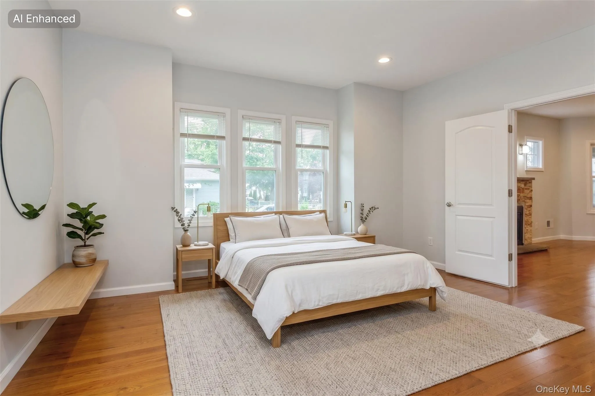Hardwood flooring throughout the main 1st floor bedroom Hardwood flooring throughout the main 1st floor bedroom