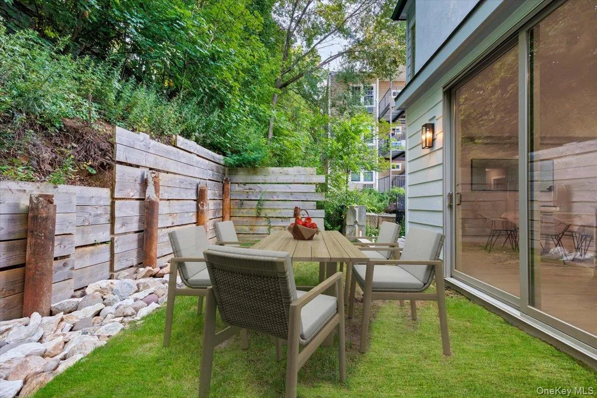 Secluded backyard patio setup—perfect for al fresco dining and weekend grilling. Secluded backyard patio setup—perfect for al fresco dining and weekend grilling.