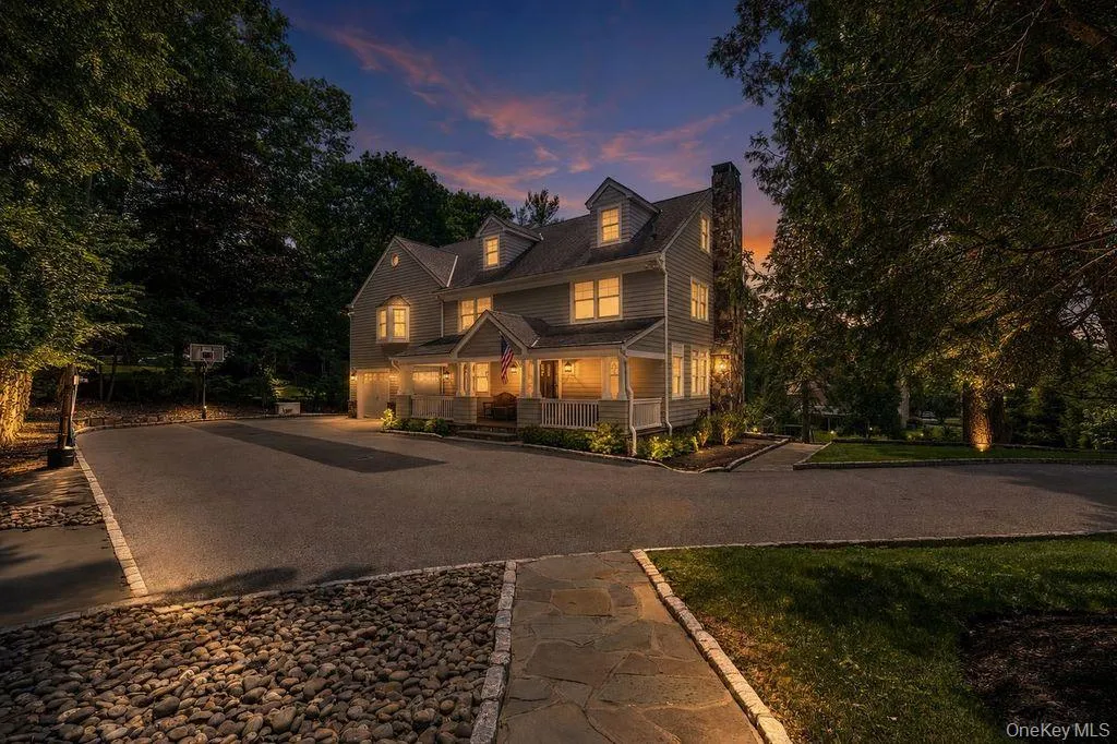 Front of House and Driveway at Night Front of House and Driveway at Night
