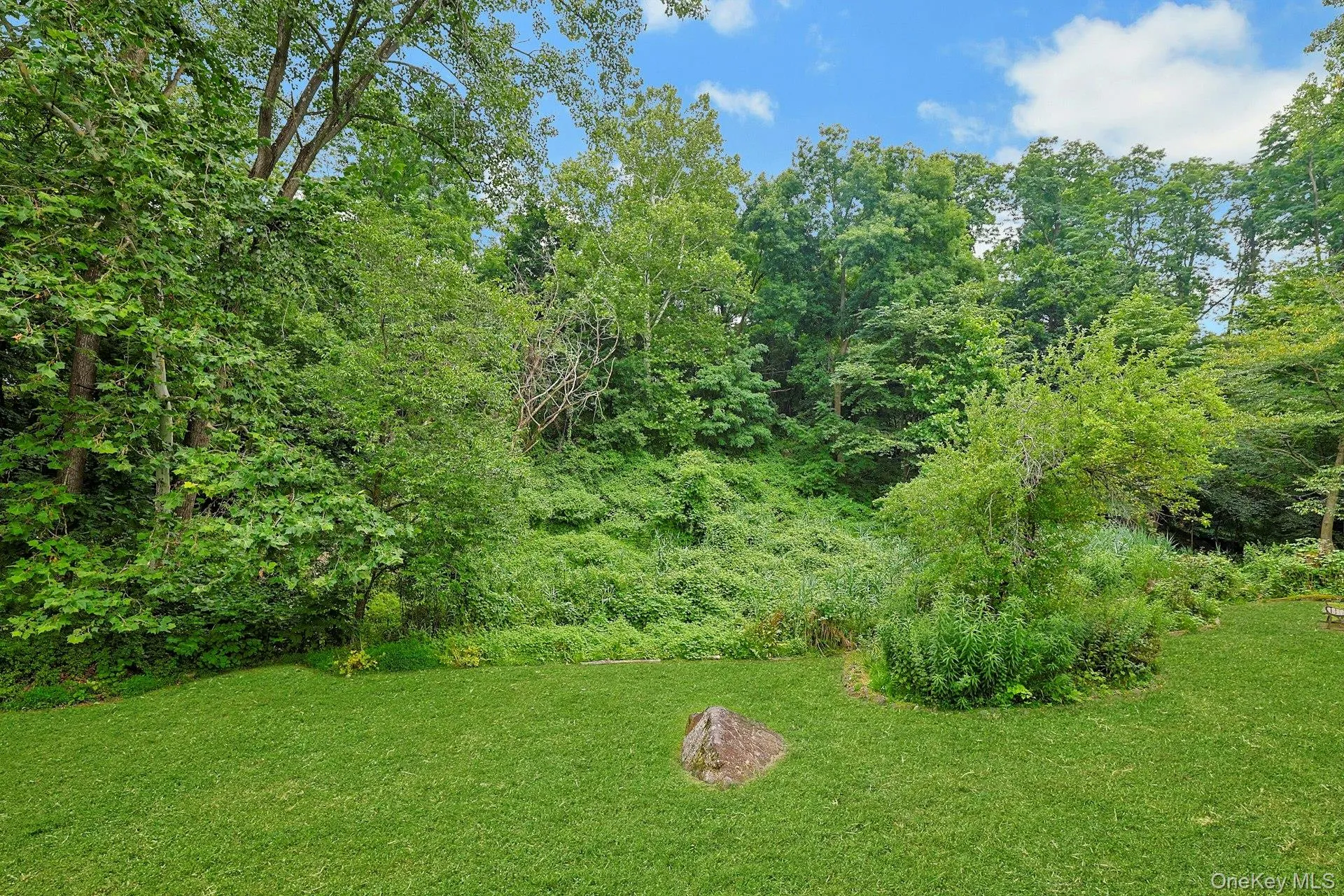 The yard is lush, green and very peaceful. The yard is lush, green and very peaceful.