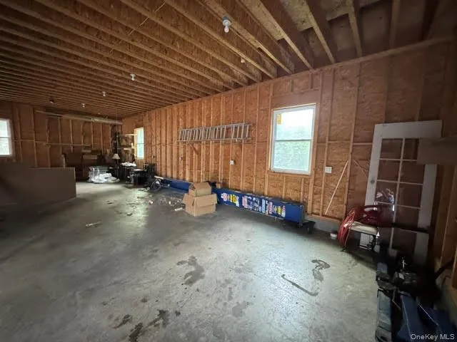Large garage interior. Large garage interior.