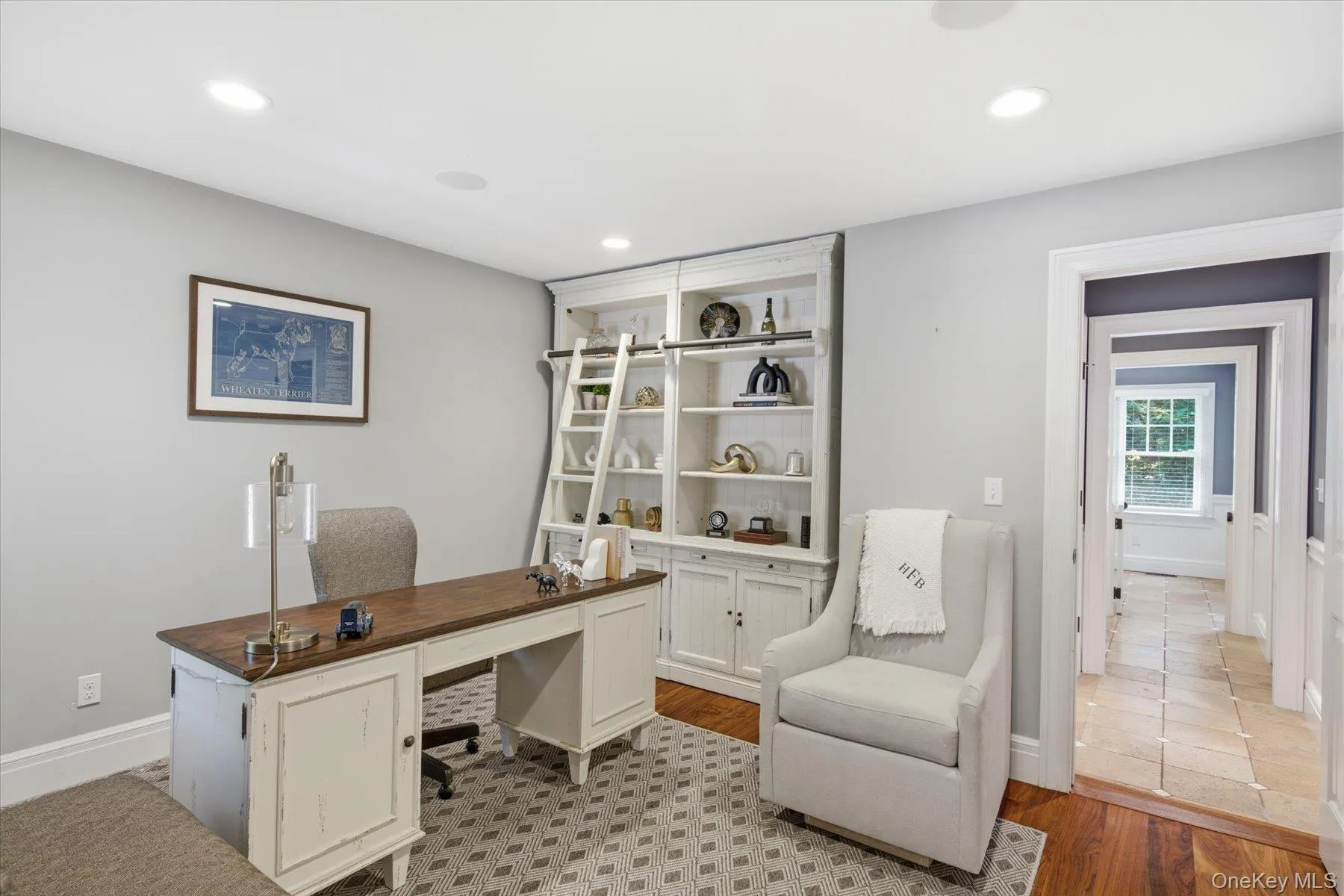 Dedicated home office offering a quiet space for work or study. Dedicated home office offering a quiet space for work or study.