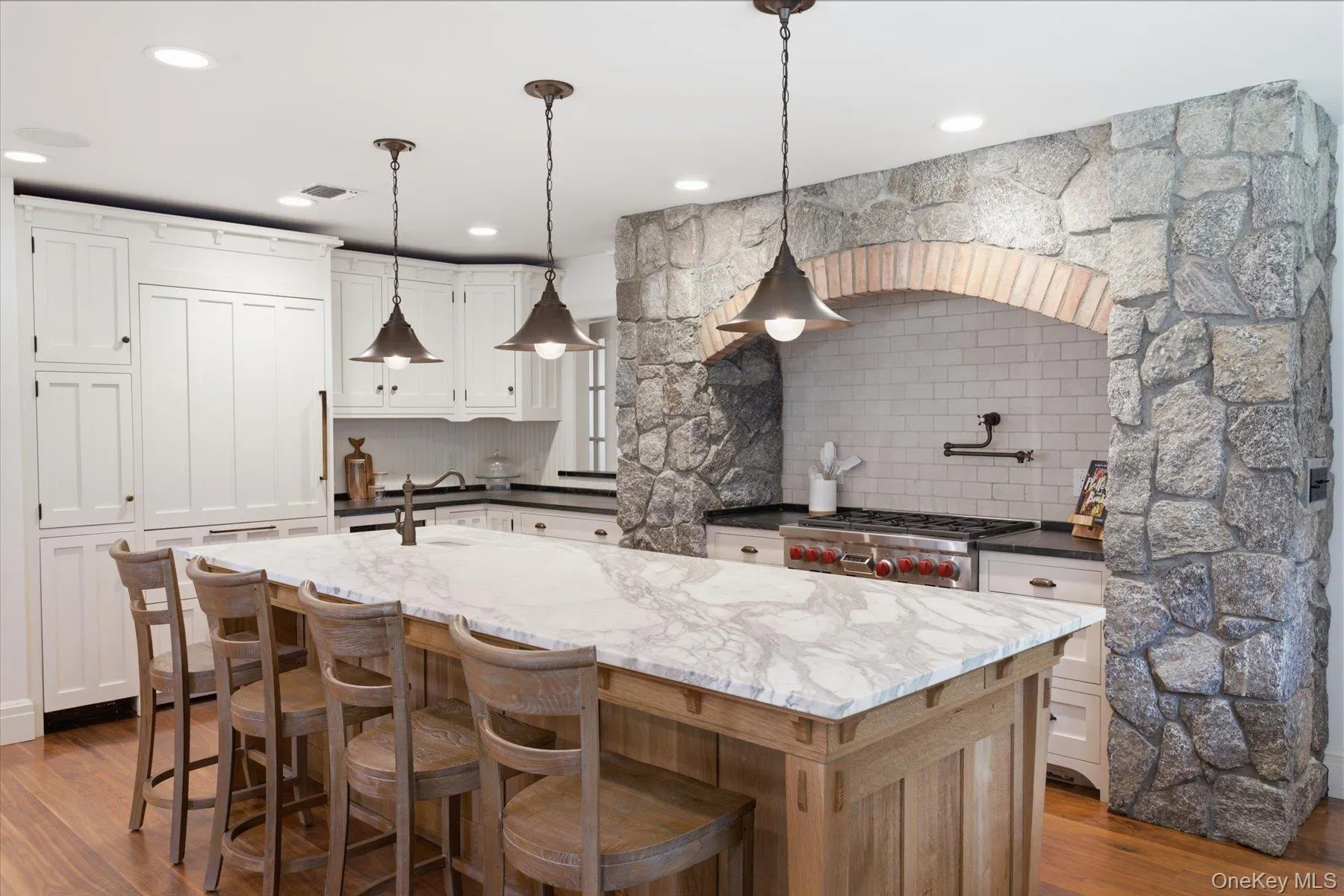 Sub Zero and Wolf appliances with Vermont stone countertops Sub Zero and Wolf appliances with Vermont stone countertops