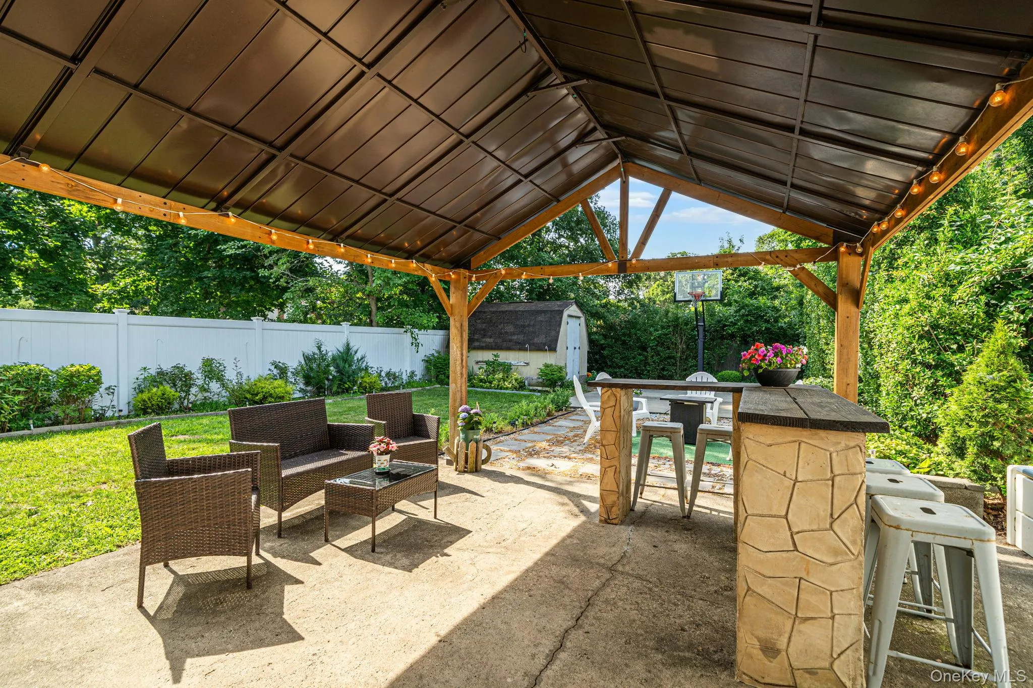 Awning Covering Cement Patio Area Awning Covering Cement Patio Area