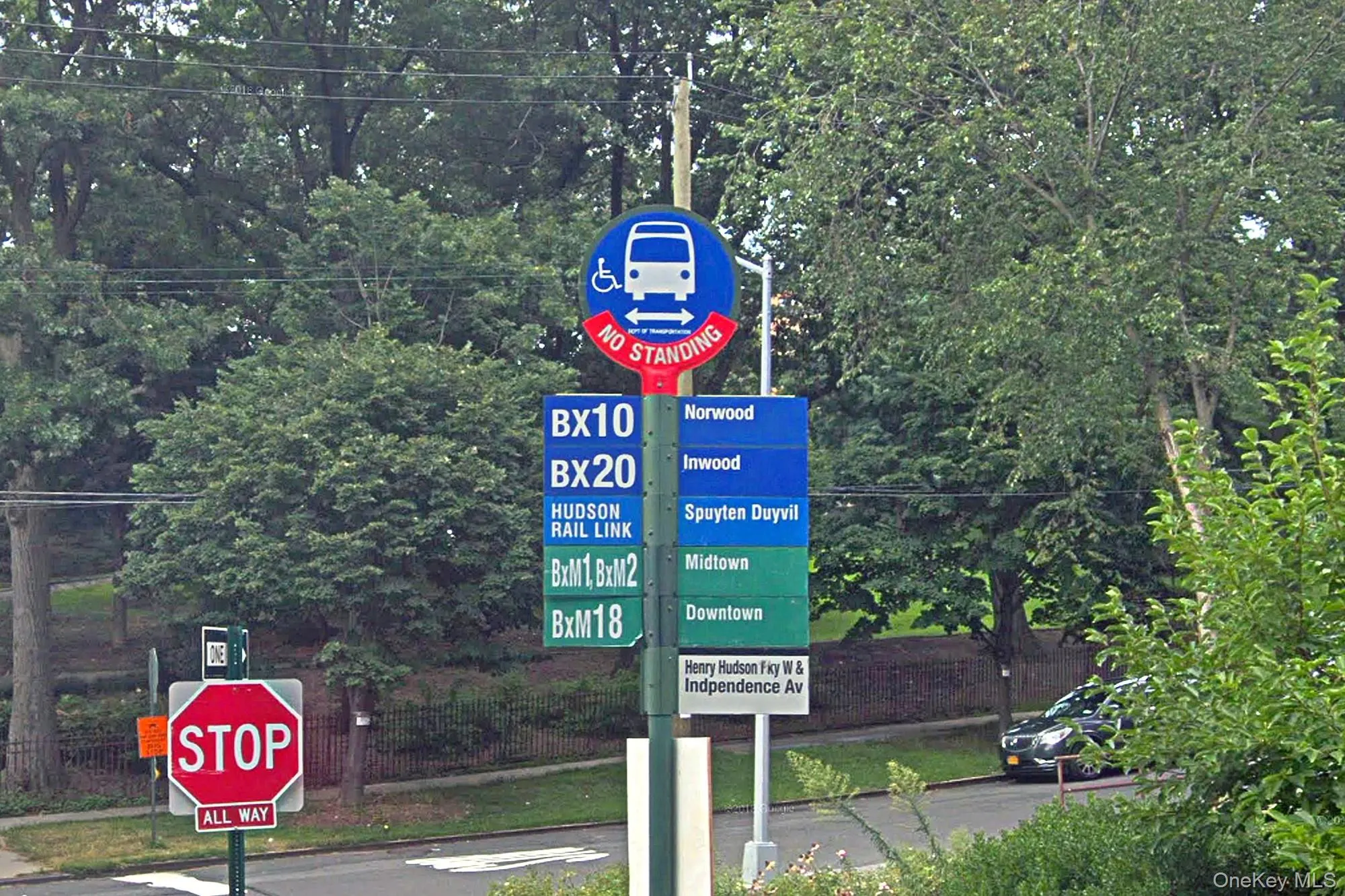 Local and express bus stop one block away Local and express bus stop one block away