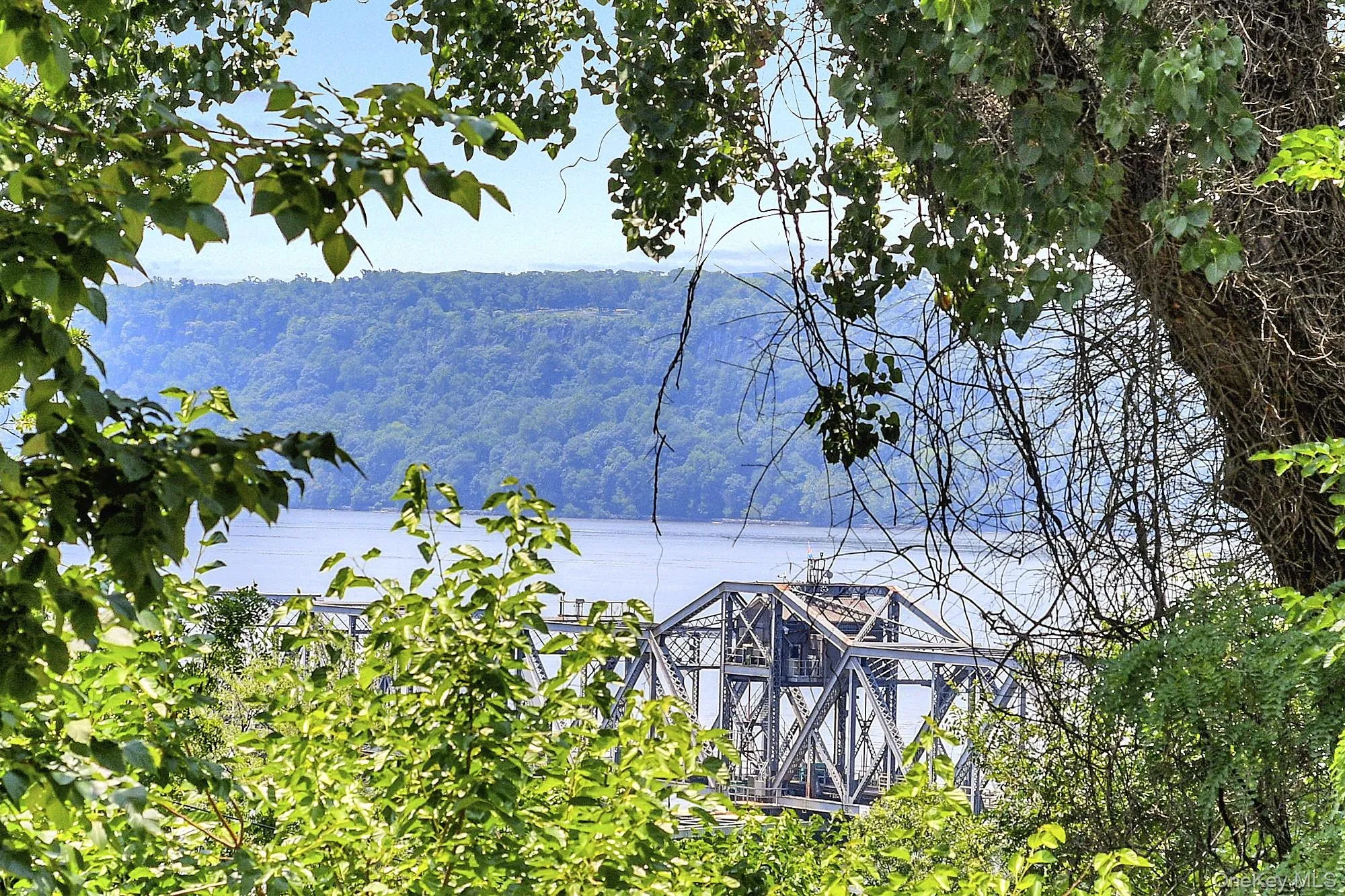 Current view of the Hudson River from the living room Current view of the Hudson River from the living room