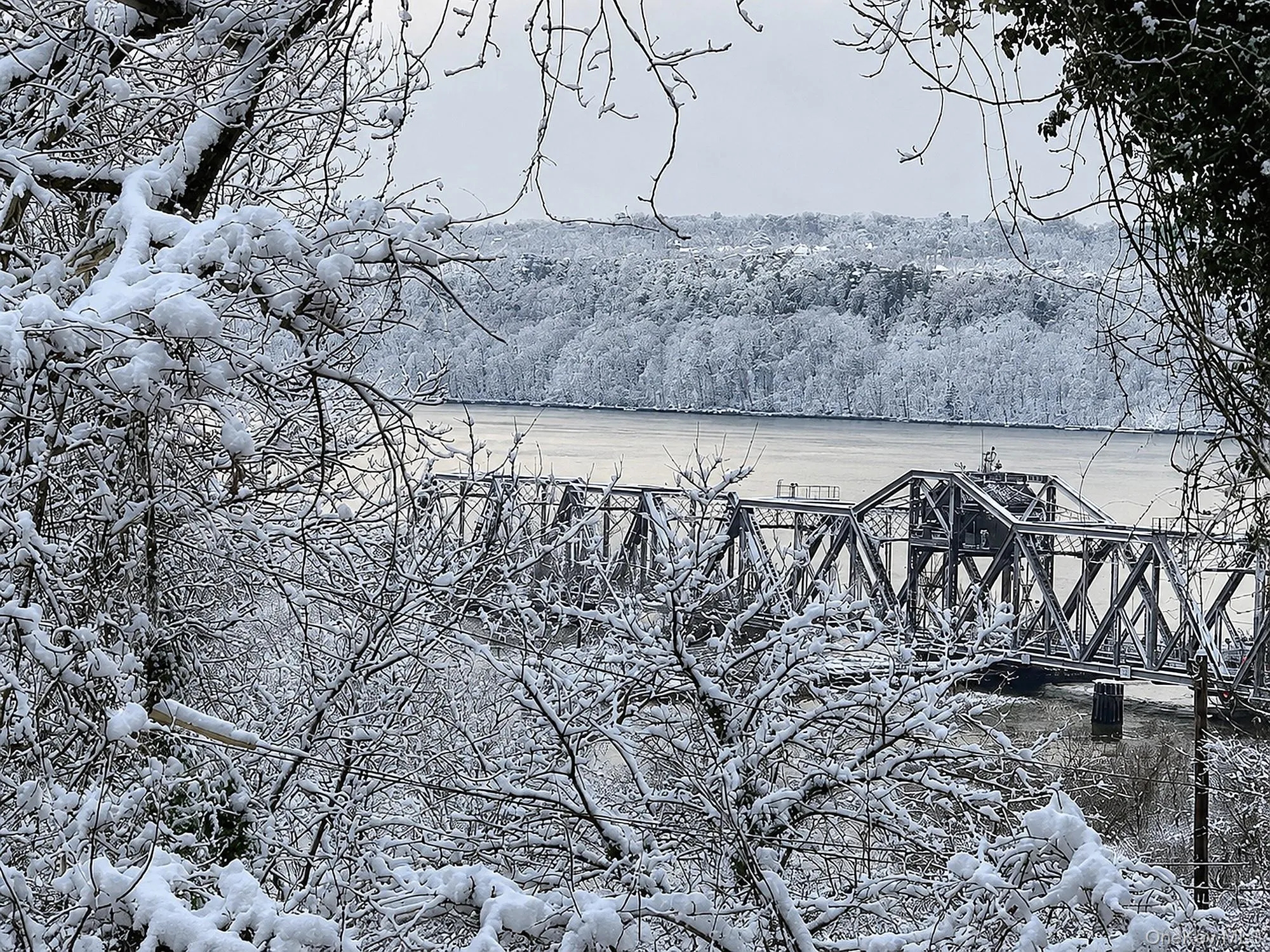 View of the Hudson River and NJ Palisades in the winter View of the Hudson River and NJ Palisades in the winter