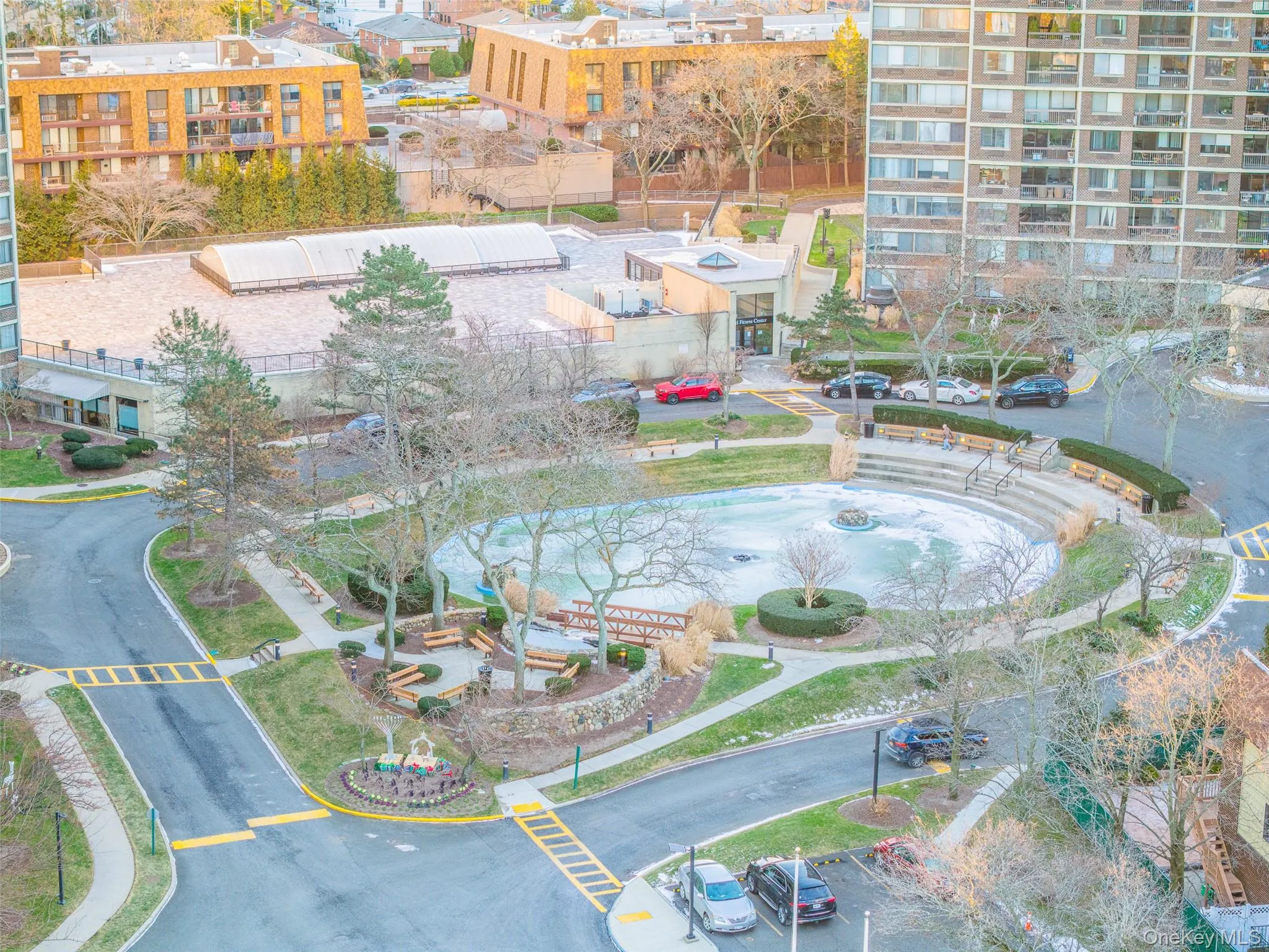 Bird's eye view of apartment complex Bird's eye view of apartment complex