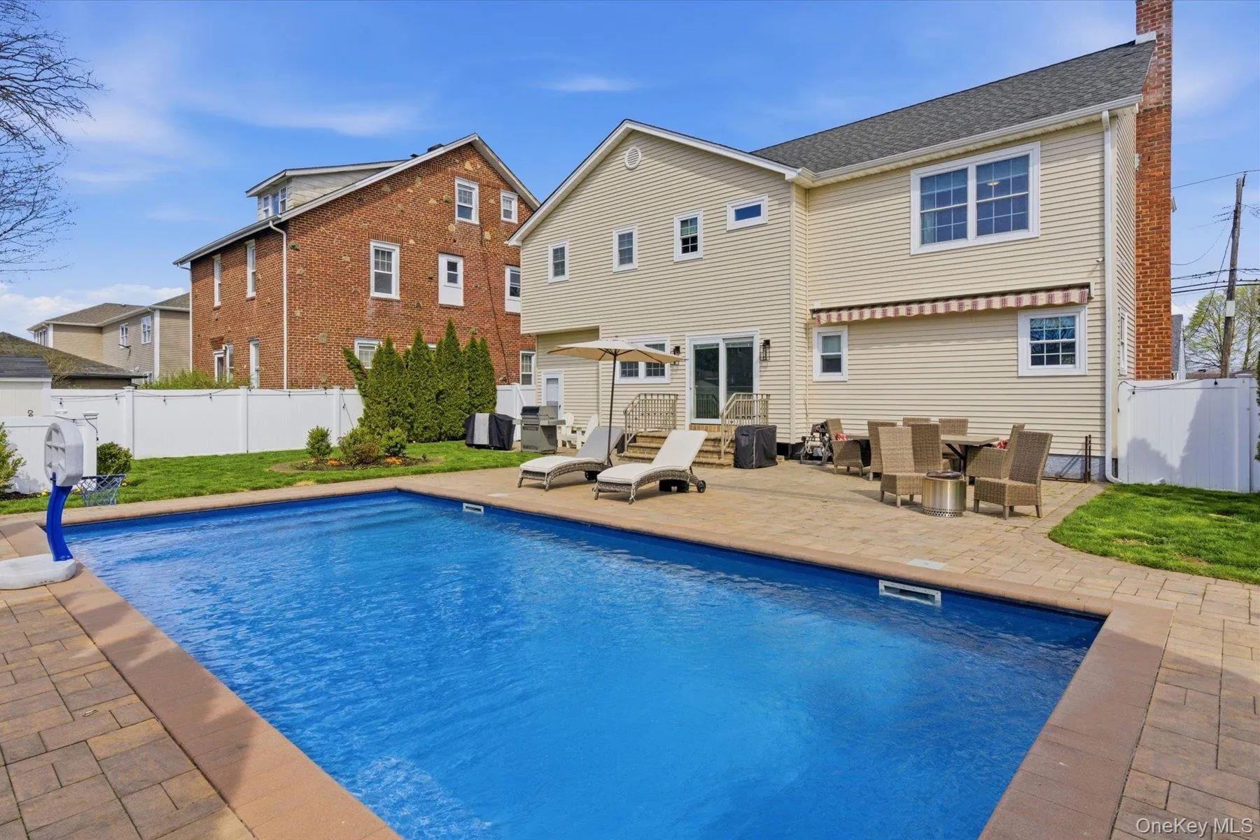 Backyard featuring a saltwater pool Backyard featuring a saltwater pool