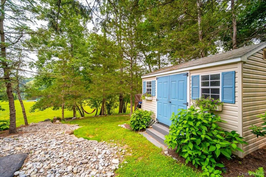 Convenient storage shed frees up the two car garage for parking. Convenient storage shed frees up the two car garage for parking.