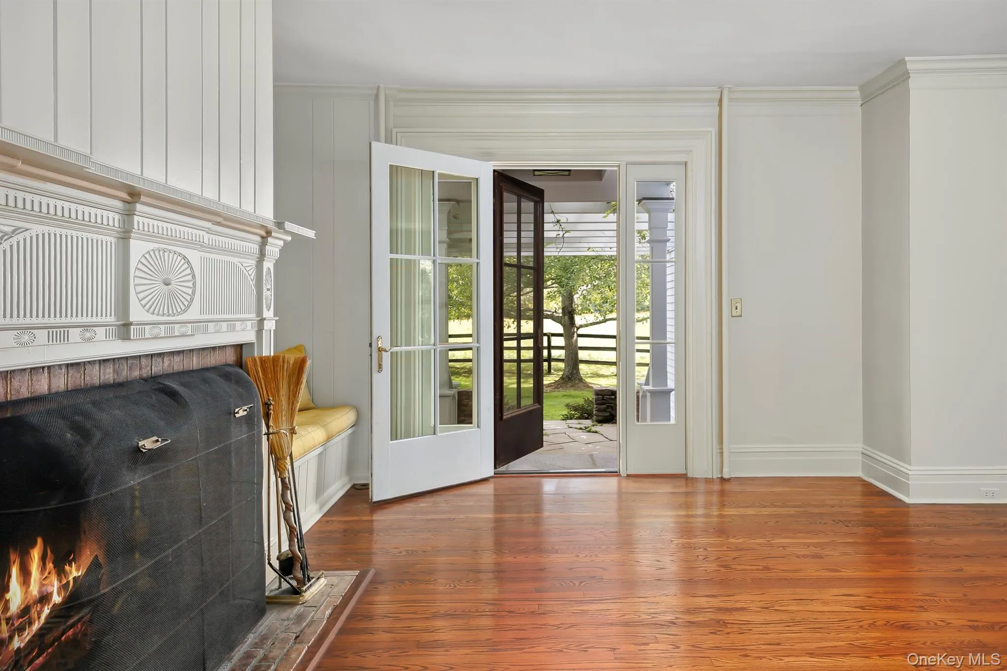 Living Room looking out to Stone Terrace Living Room looking out to Stone Terrace