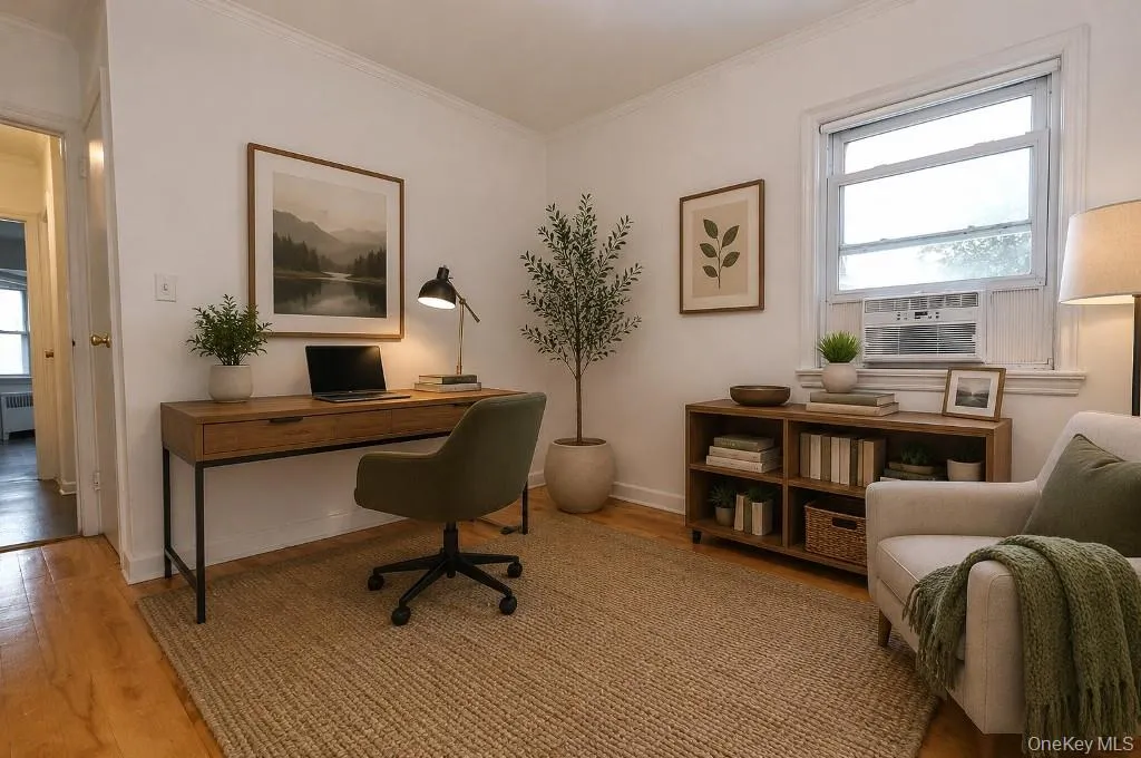 Photo Visually Staged. The fourth bedroom is located on the main level and can be used as a den / home office / guest room. The room is approx 12'-8" x 10'-11". Photo Visually Staged. The fourth bedroom is located on the main level and can be used as a den / home office / guest room. The room is approx 12'-8" x 10'-11".