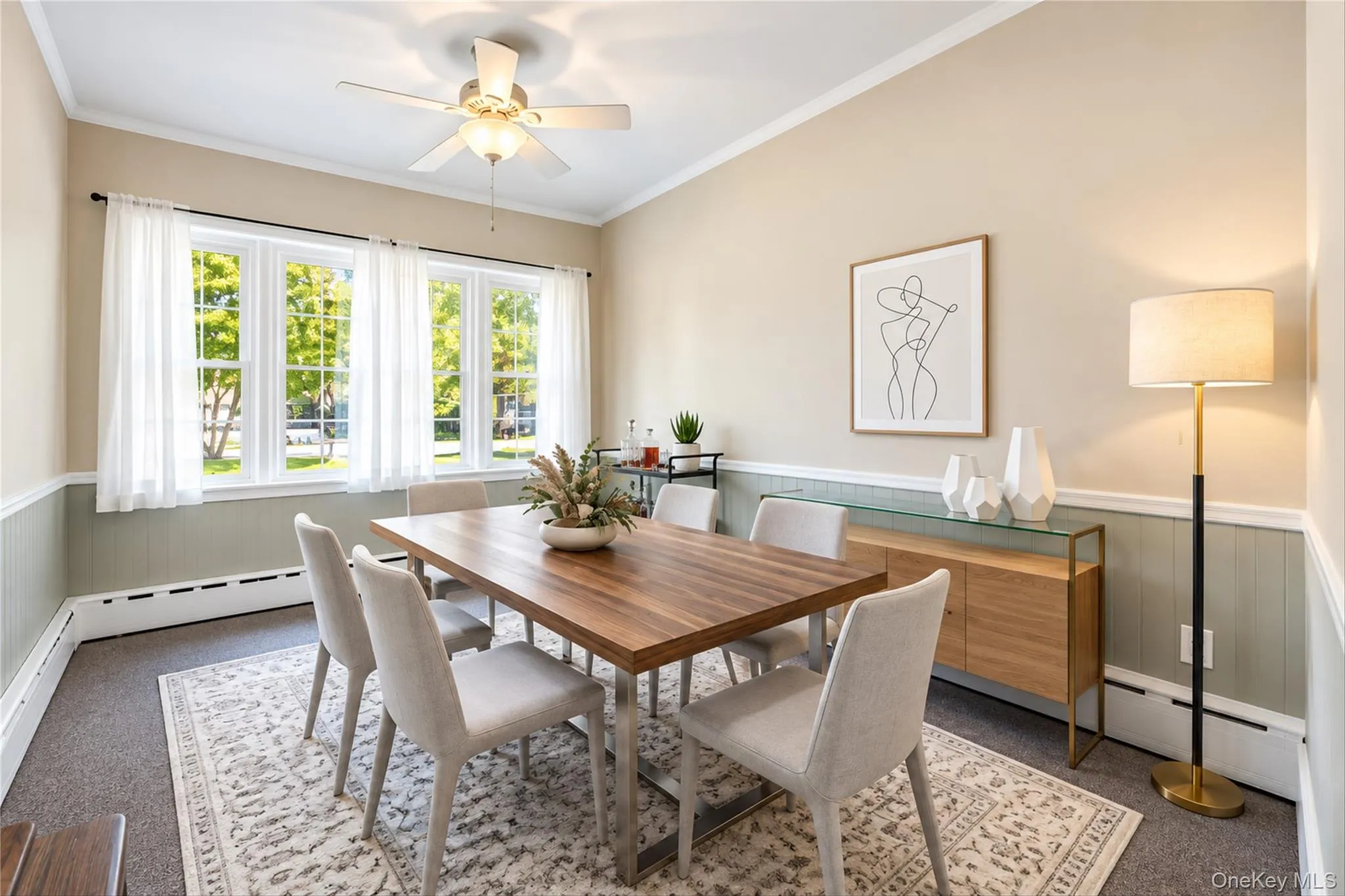 Virtually staged dining room off of the kitchen. As an alternative to a family room or playroom. Virtually staged dining room off of the kitchen. As an alternative to a family room or playroom.