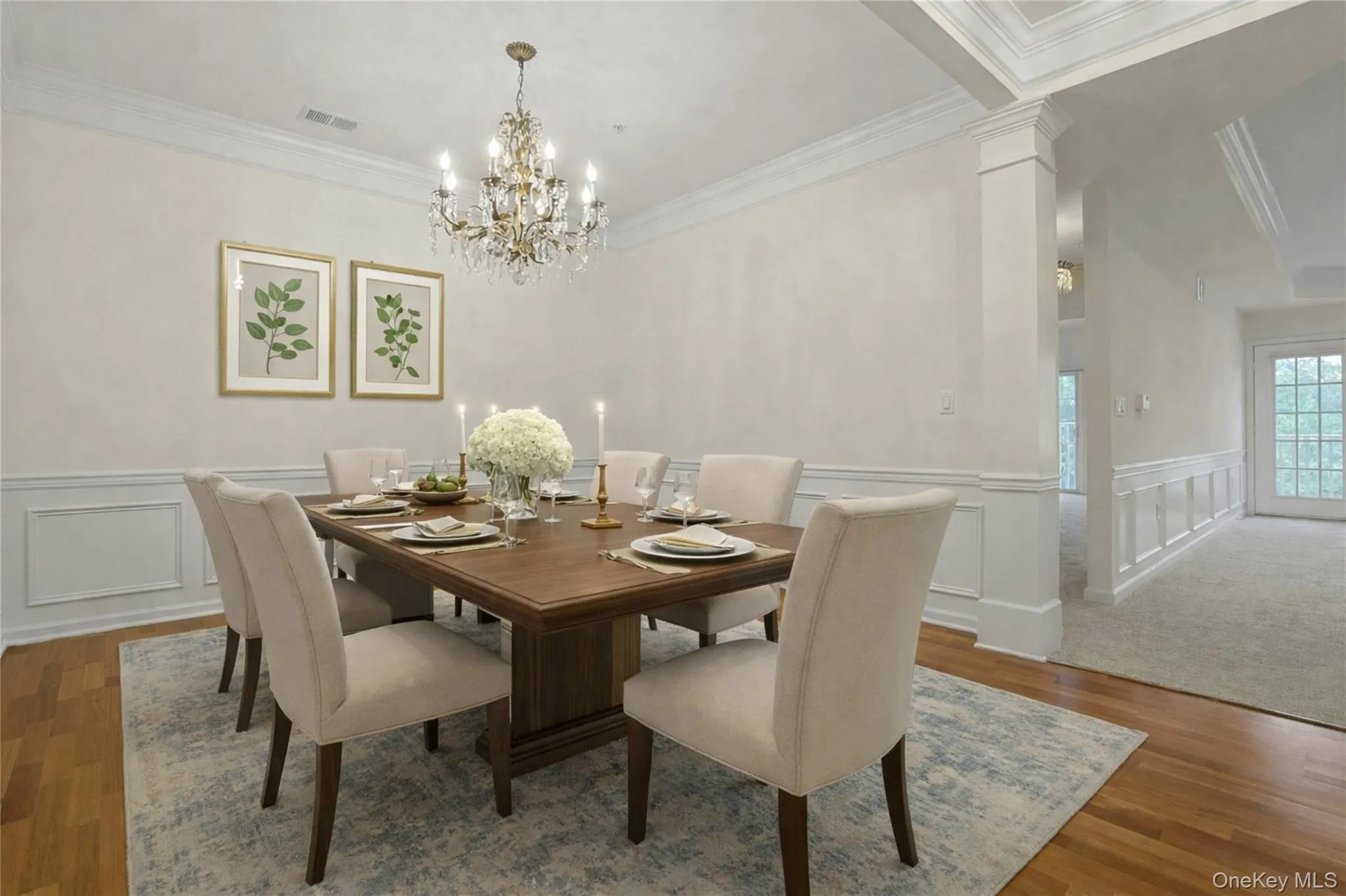 Virtually staged dining room Virtually staged dining room