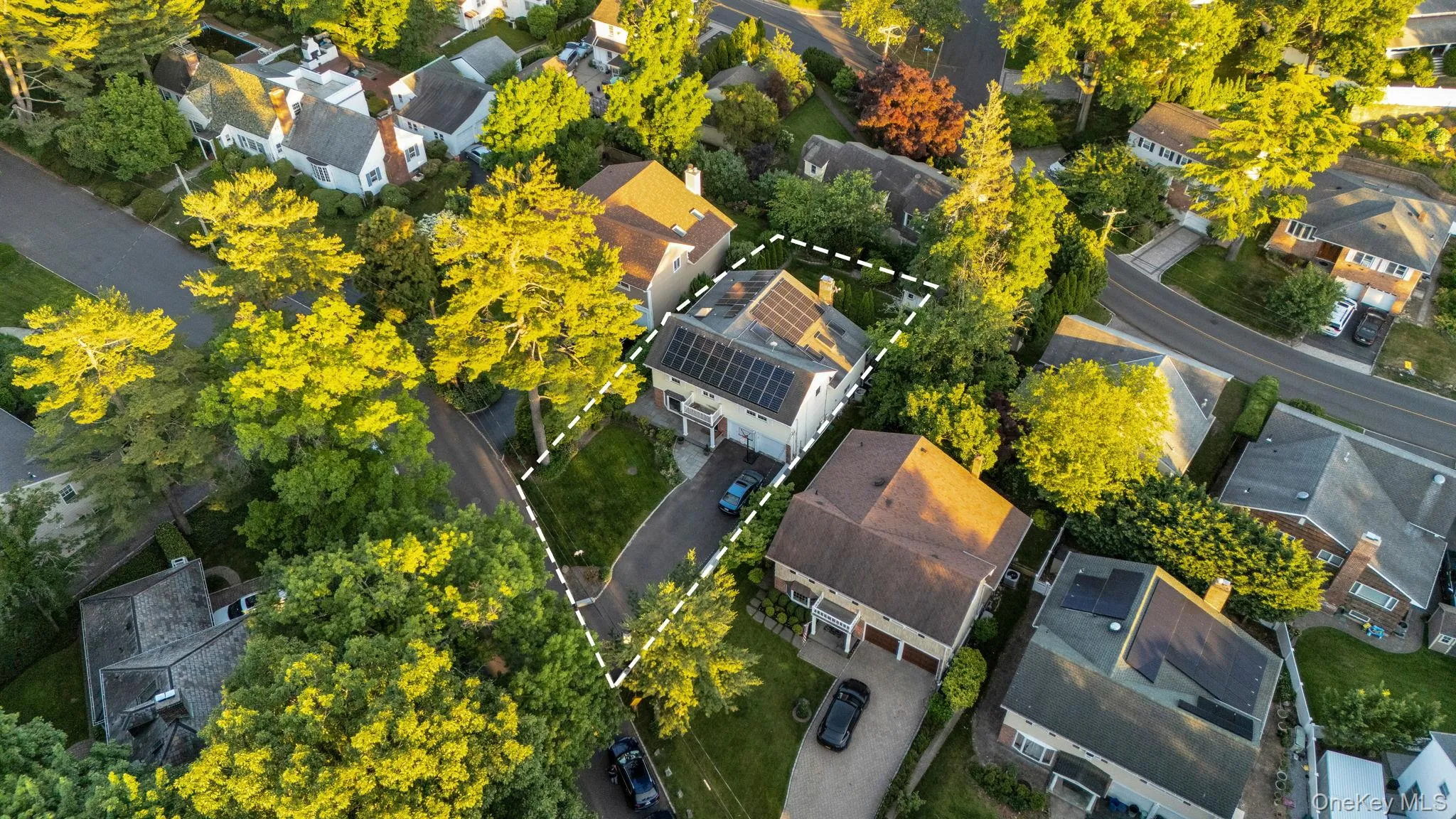 Drone view with property line perimeter Drone view with property line perimeter