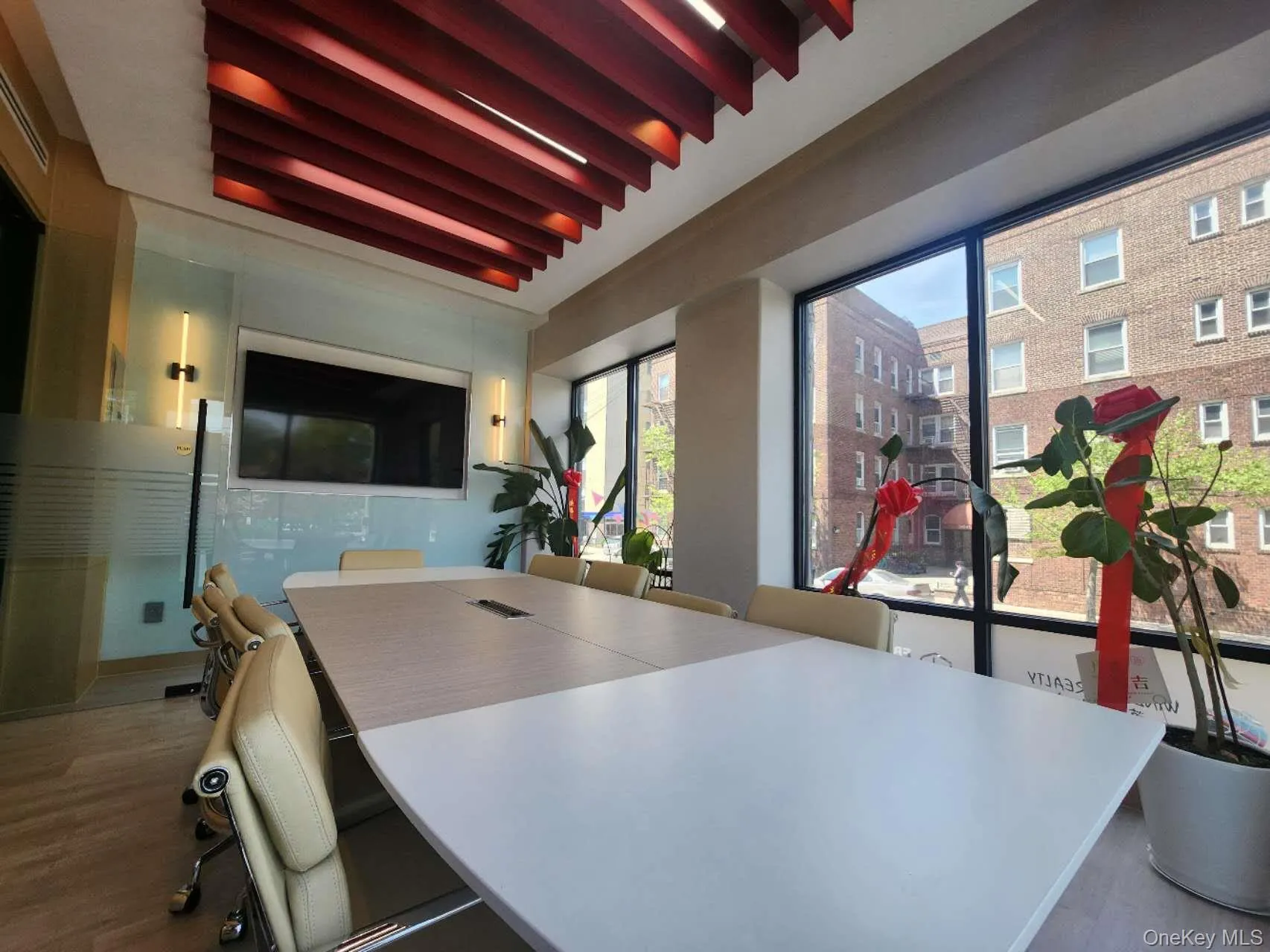 Home office featuring wood finished floors Home office featuring wood finished floors