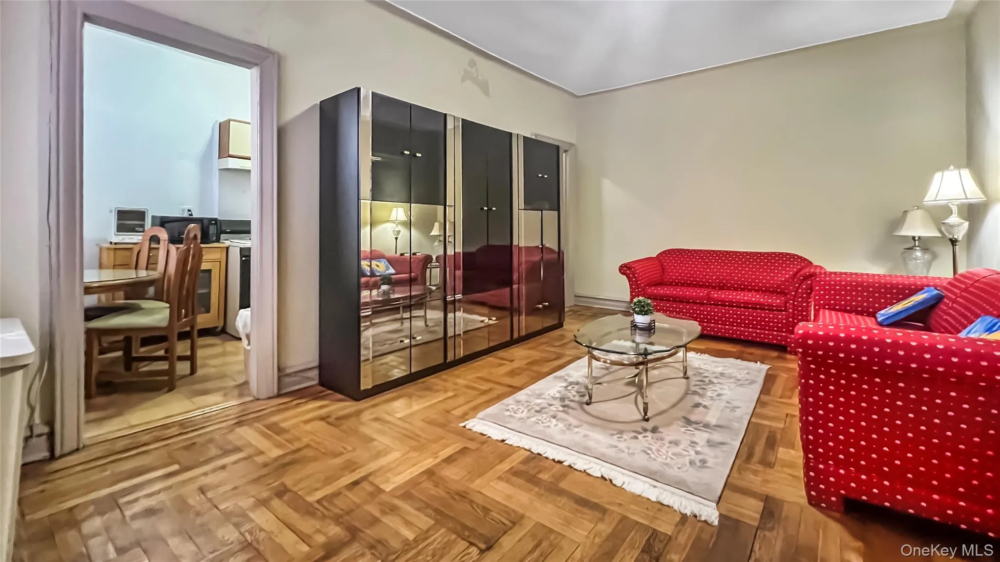 Living room with parquet flooring Living room with parquet flooring