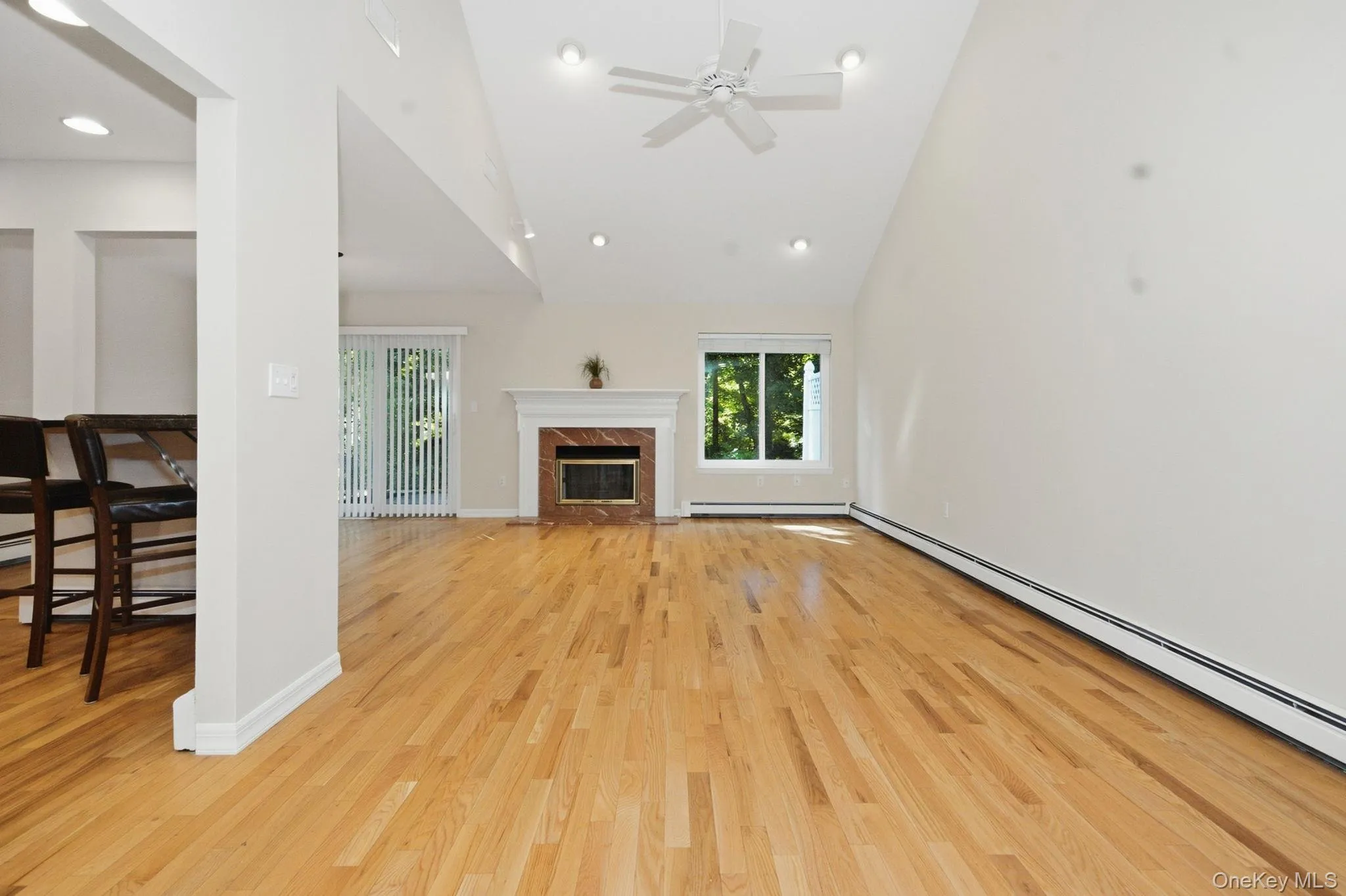Cathedral ceiling adds dramatic height to the main living area. Cathedral ceiling adds dramatic height to the main living area.