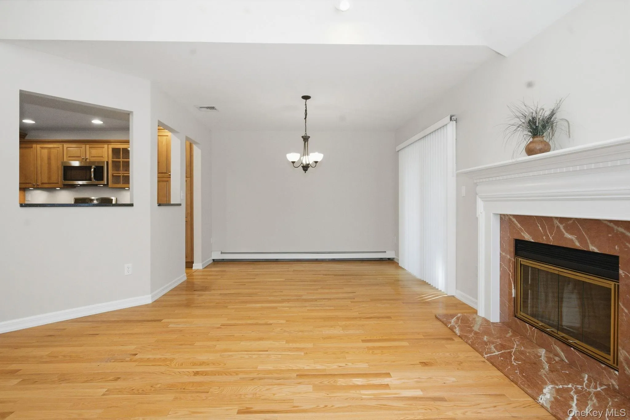 Dining area offers room for a full-size table while maintaining an open connection to the living room. Dining area offers room for a full-size table while maintaining an open connection to the living room.