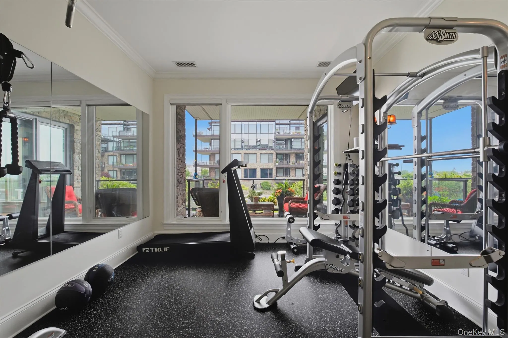 Versatile secondary bedroom currently configured as a private home gym, showcasing the flexibility of the space. Versatile secondary bedroom currently configured as a private home gym, showcasing the flexibility of the space.