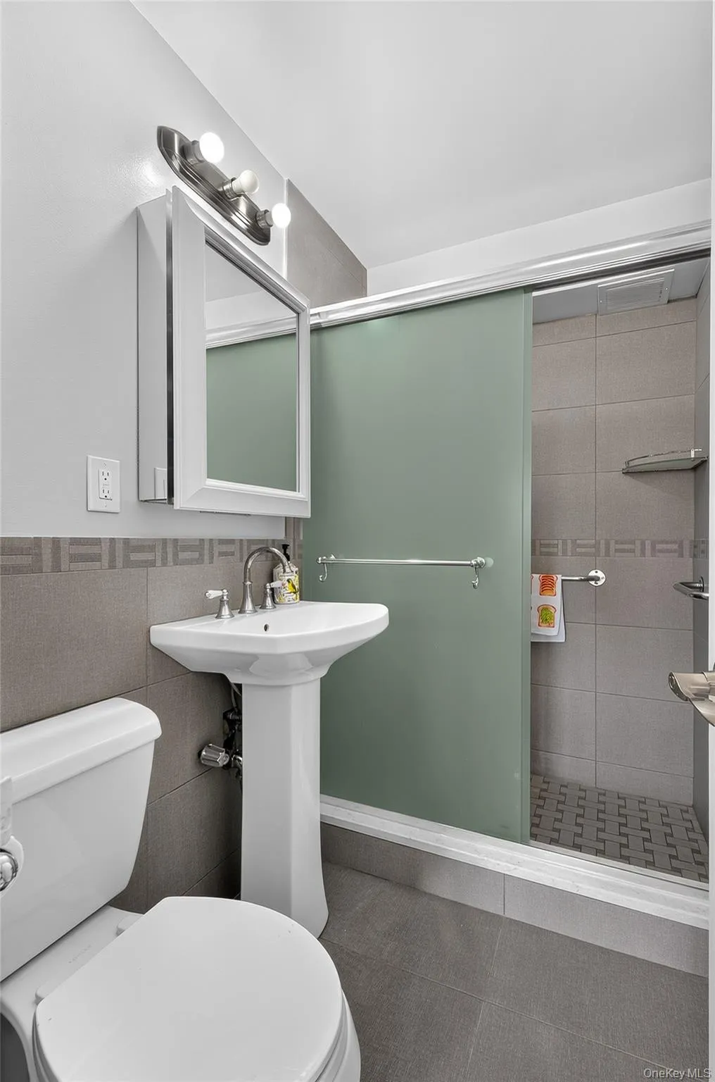 Primary full bathroom with show stall Primary full bathroom with show stall