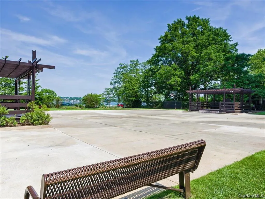 Basketball court and sitting area Basketball court and sitting area