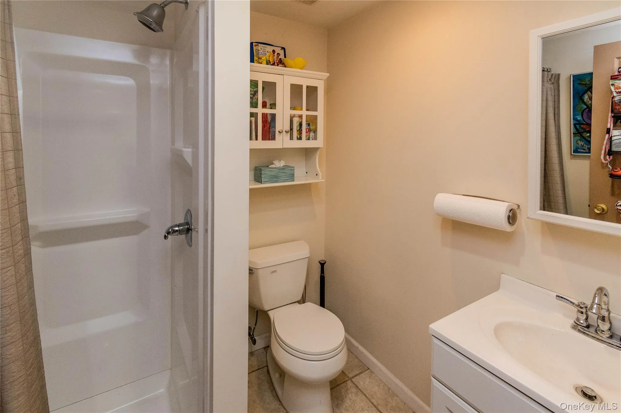 Updated full bath in the warehouse office Updated full bath in the warehouse office