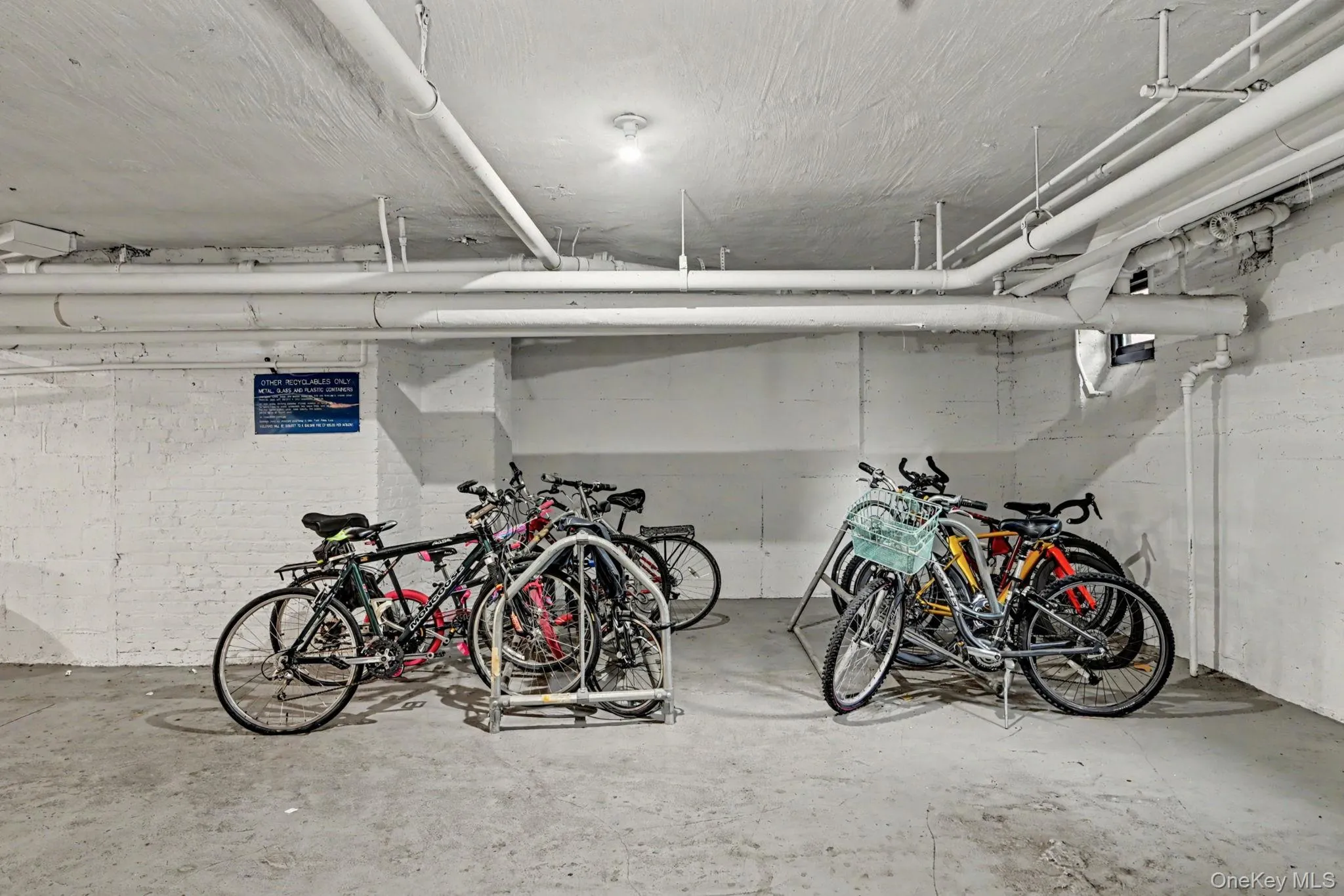 Bike storage area in building. Bike storage area in building.