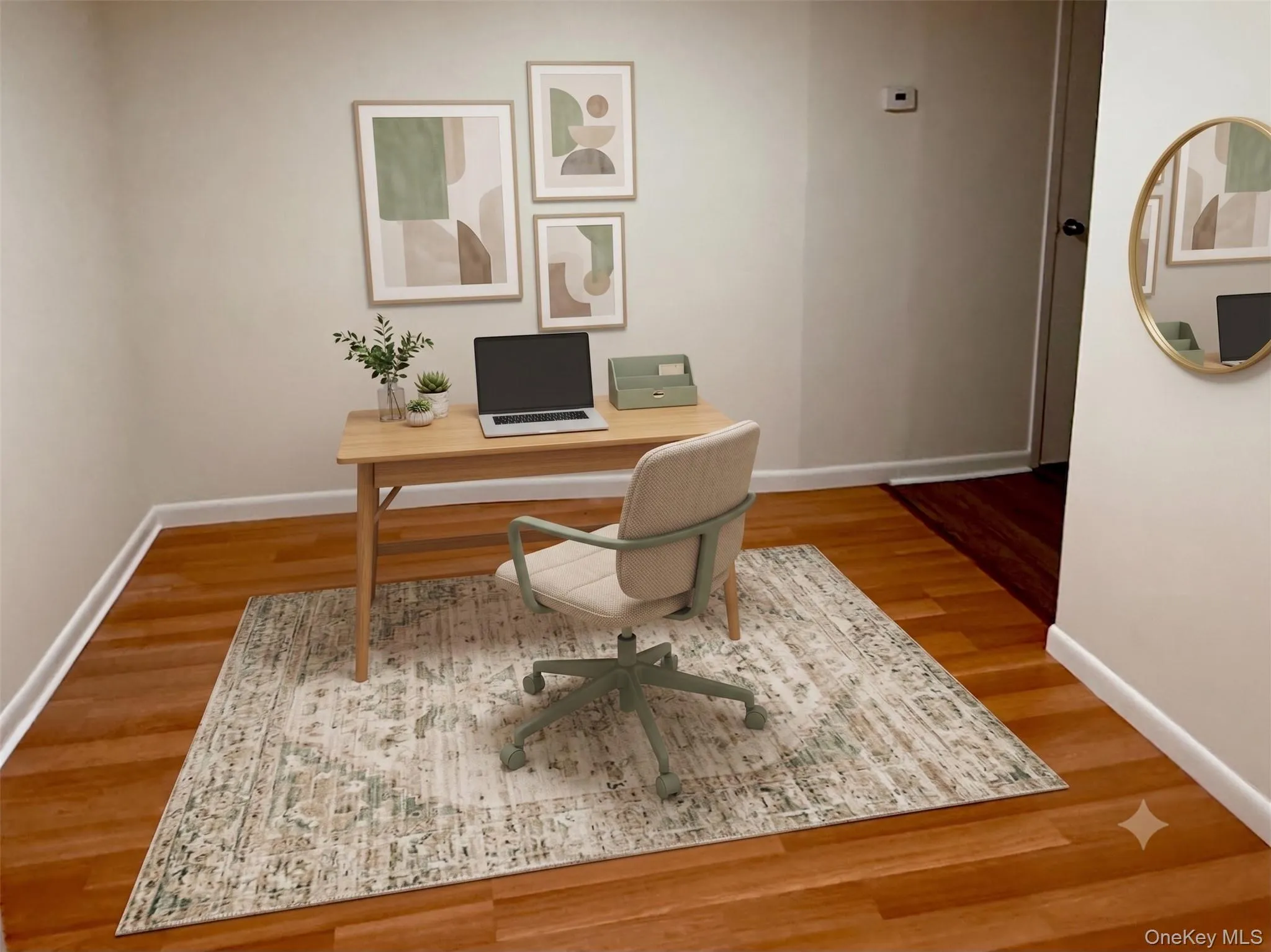 Virtually staged as an office. Virtually staged as an office.